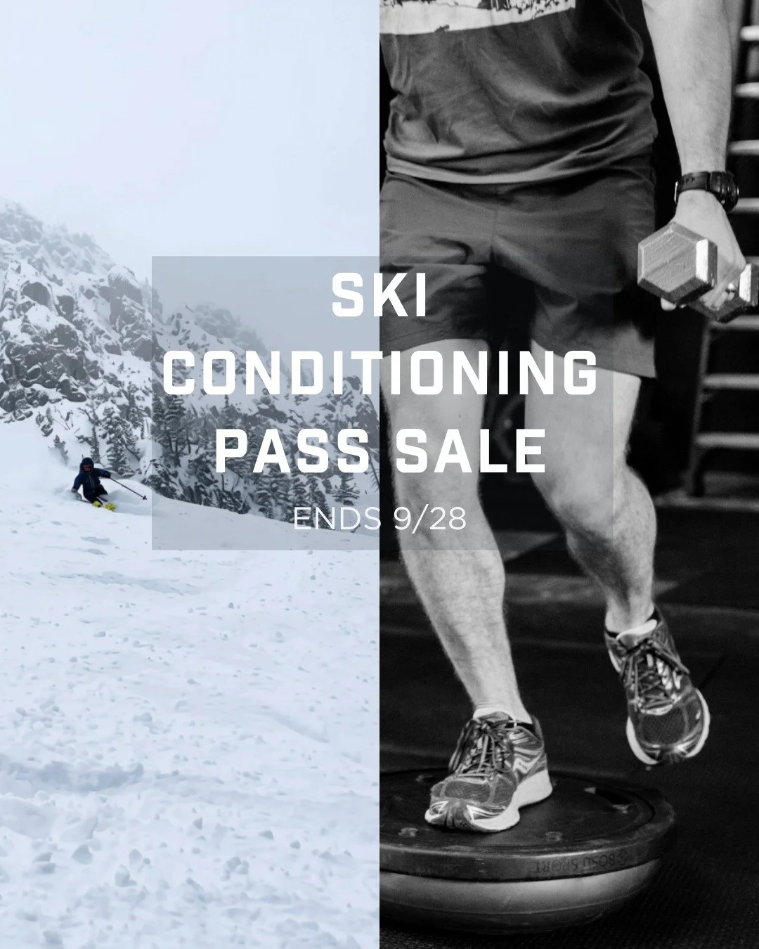 IT&rsquo;S TIME. 🎿 LET&rsquo;S GET SKI SEASON READY. 💪

Ski Conditioning is back starting September 28! Our signature 12-week progressive program is built to get resort skiers, backcountry skiers, Nordic skiers + snowboarders strong, powerful, stab