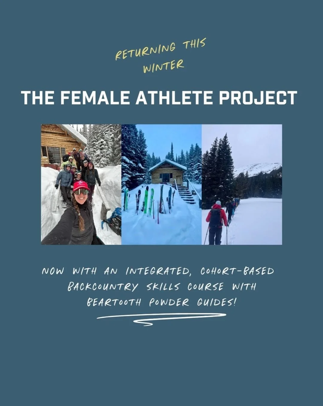✨Returning for its sixth season, The Female Athlete project will run this winter as a 3 month program that culminates in a cohort-based Backcountry Skills Course with our friends at @beartoothpowderguides and guide @nina_marienthal ✨

Apps open next 