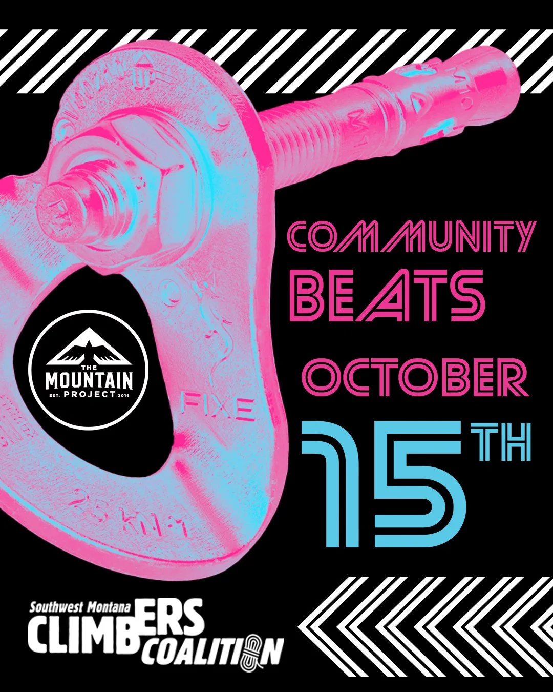 Community Beats 🎶

Join us October 15th for a FREE community night of burgers, beverages, bouldering &amp; EDM beats! Sponsored by Southwest Montana Climbers Coalition, we will host at The Mountain Project, with DJ Ēwan.

🍔 Food starts at 6:45pm
📍