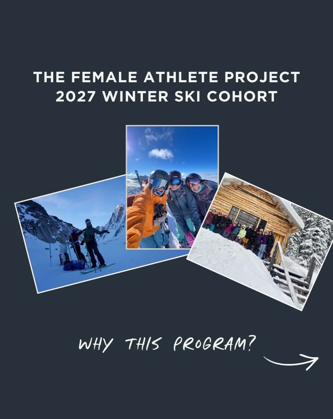 The Female Athlete project is an all inclusive program that provides nutrition, training, hands on skill development in the backcountry with skilled guides and ✨vibes ✨ 

We hope you&rsquo;ll join this community this winter and join us for a true gir