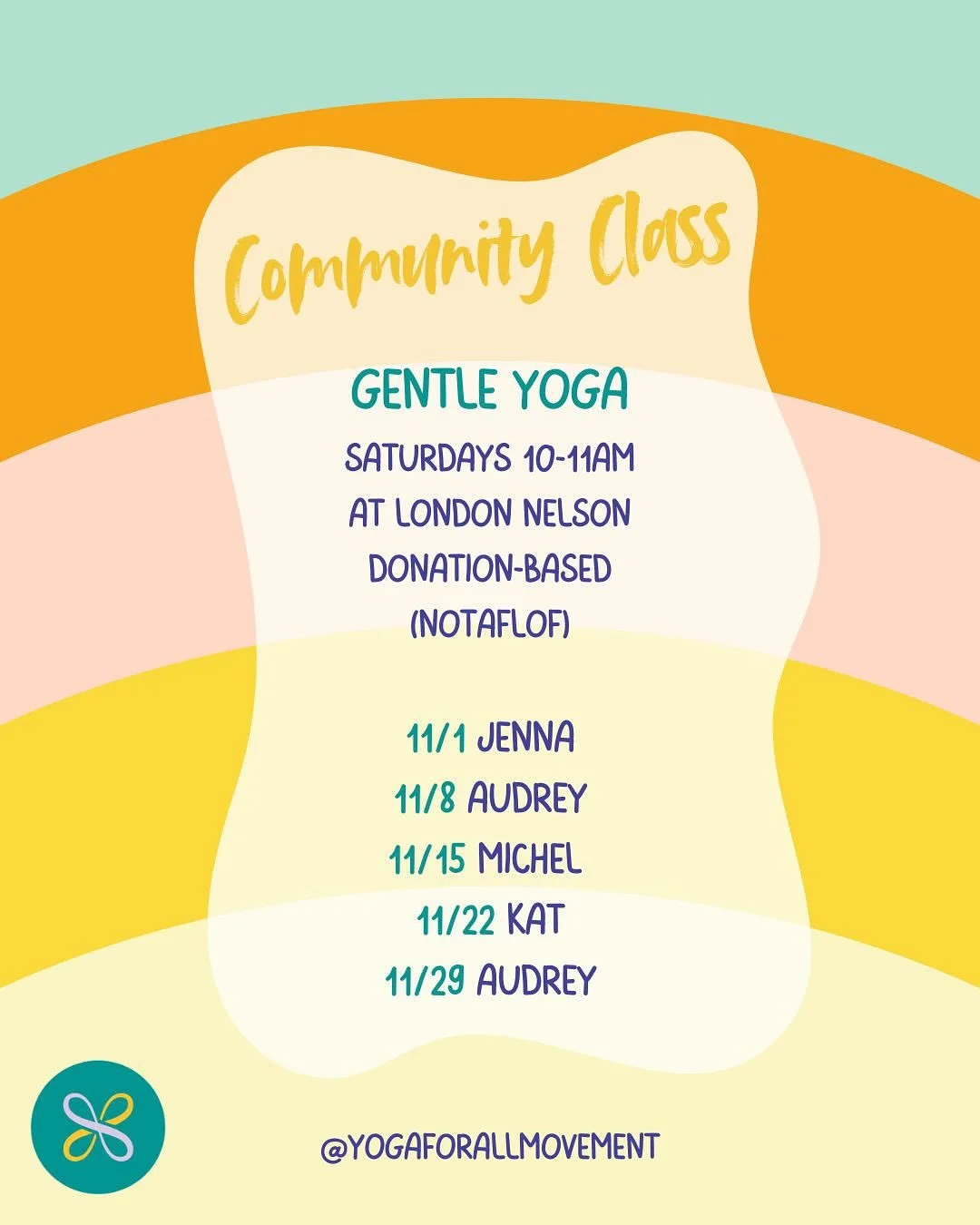 It&rsquo;s almost November &mdash; Samhain blessings to you! 🪄

Join us every Saturday this month with a different YFAM teacher leading our Gentle Yoga class at @londonnelsoncenter. We hope to see you tomorrow at 10am! 

Plus, we always offer our tr