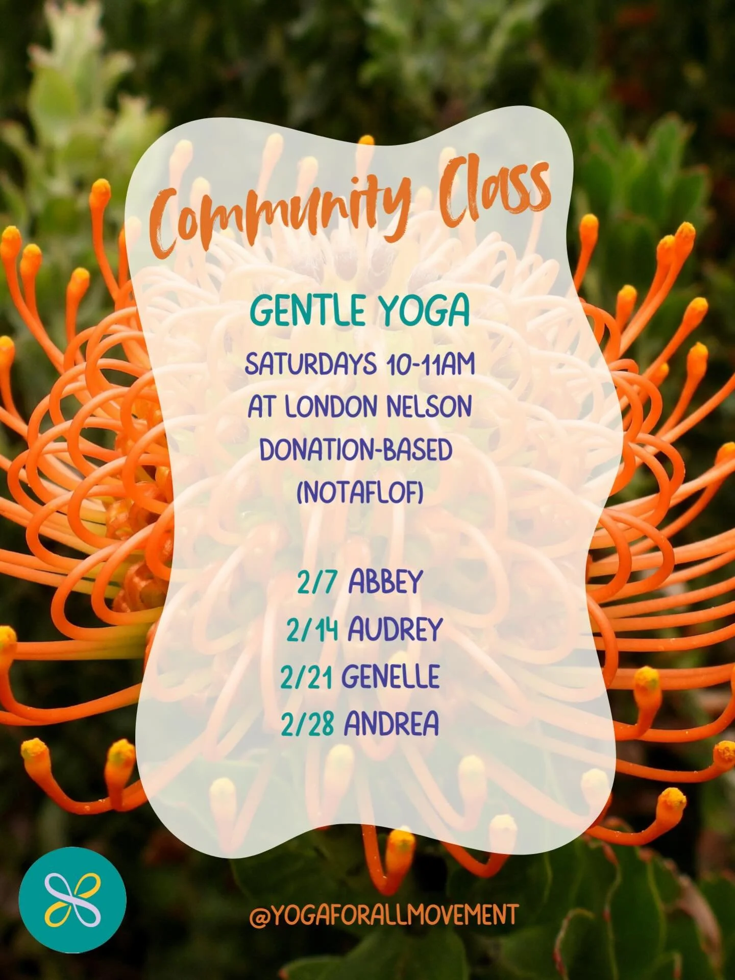 Announcing our teacher line-up for our Saturday community class! Get to know the faces of YFAM while resourcing yourself at our weekend Gentle Yoga classes at @londonnelsoncenter.

Every week, we offer three yoga classes &mdash; Monday, Friday &amp; 