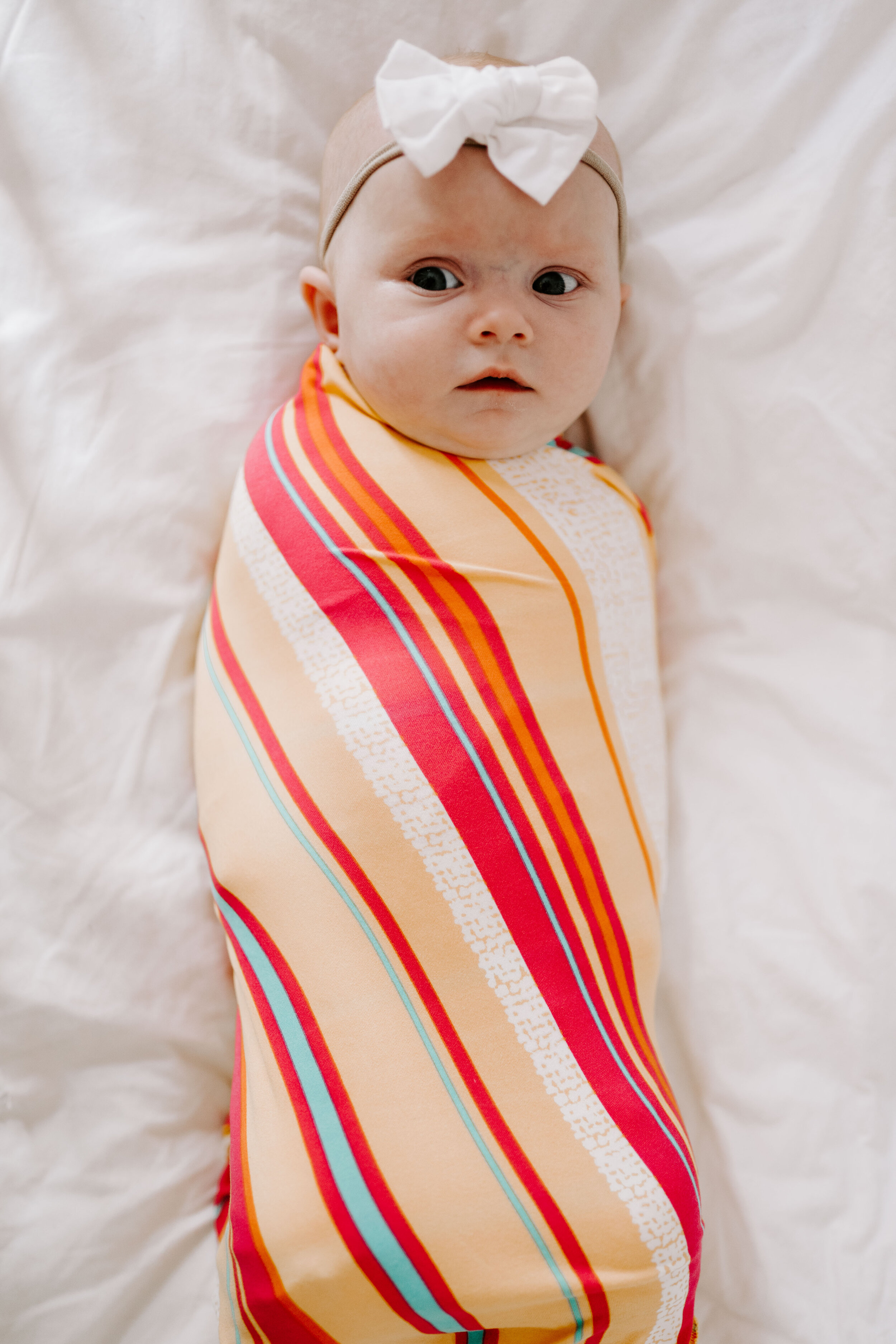 Bright Stripe Swaddle w/ Bow