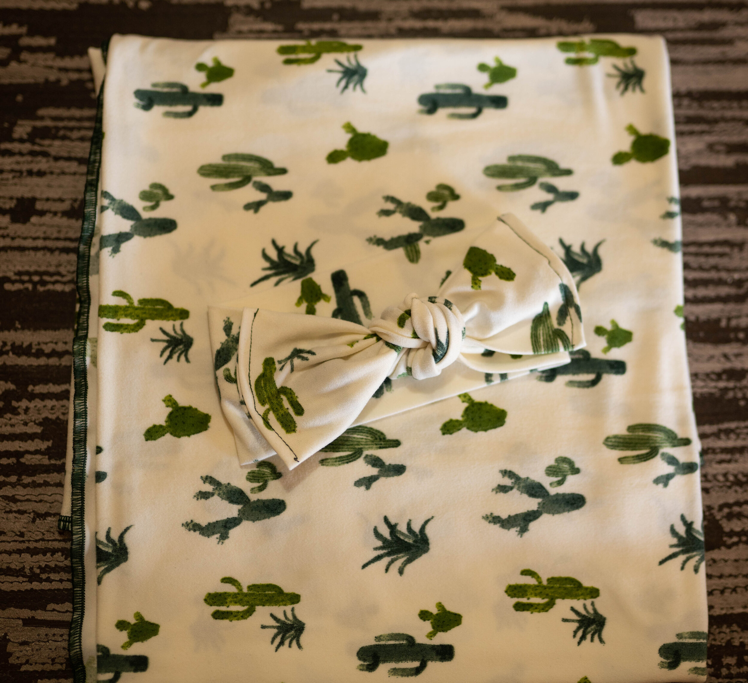 AZ Cactus Swaddle and Bow
