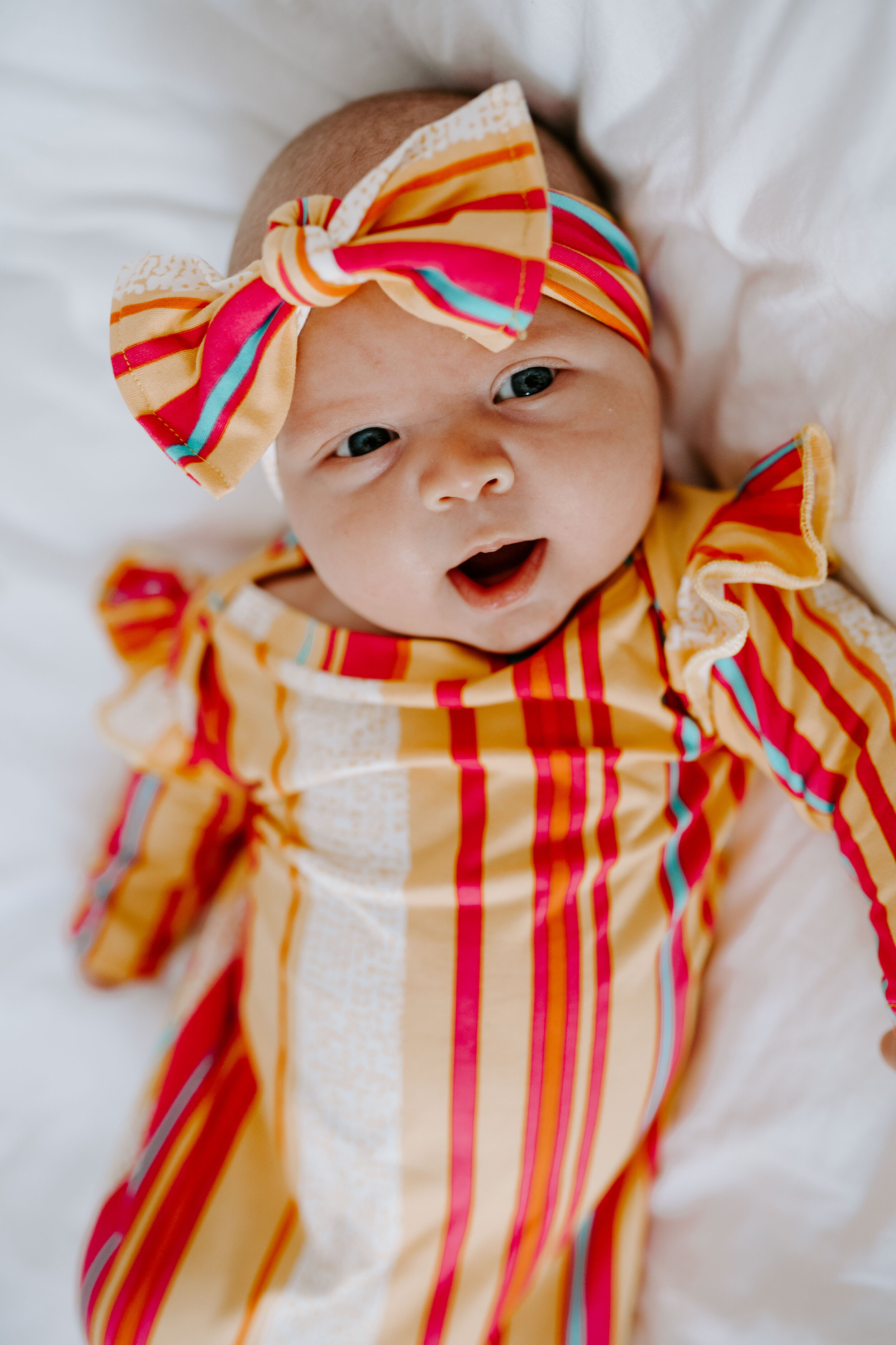 Candy Stripe Knotted Gown w/ Bow