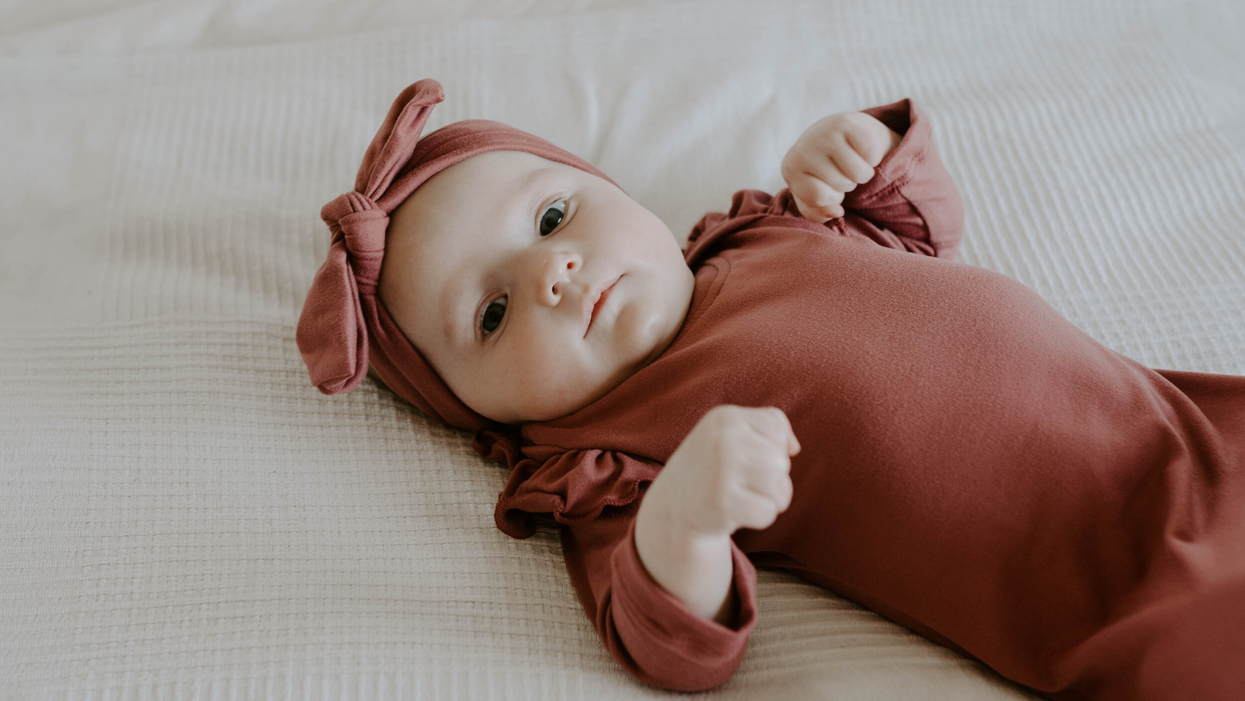 Elle Knotted Gown w/ Bow (Dark Mauve)