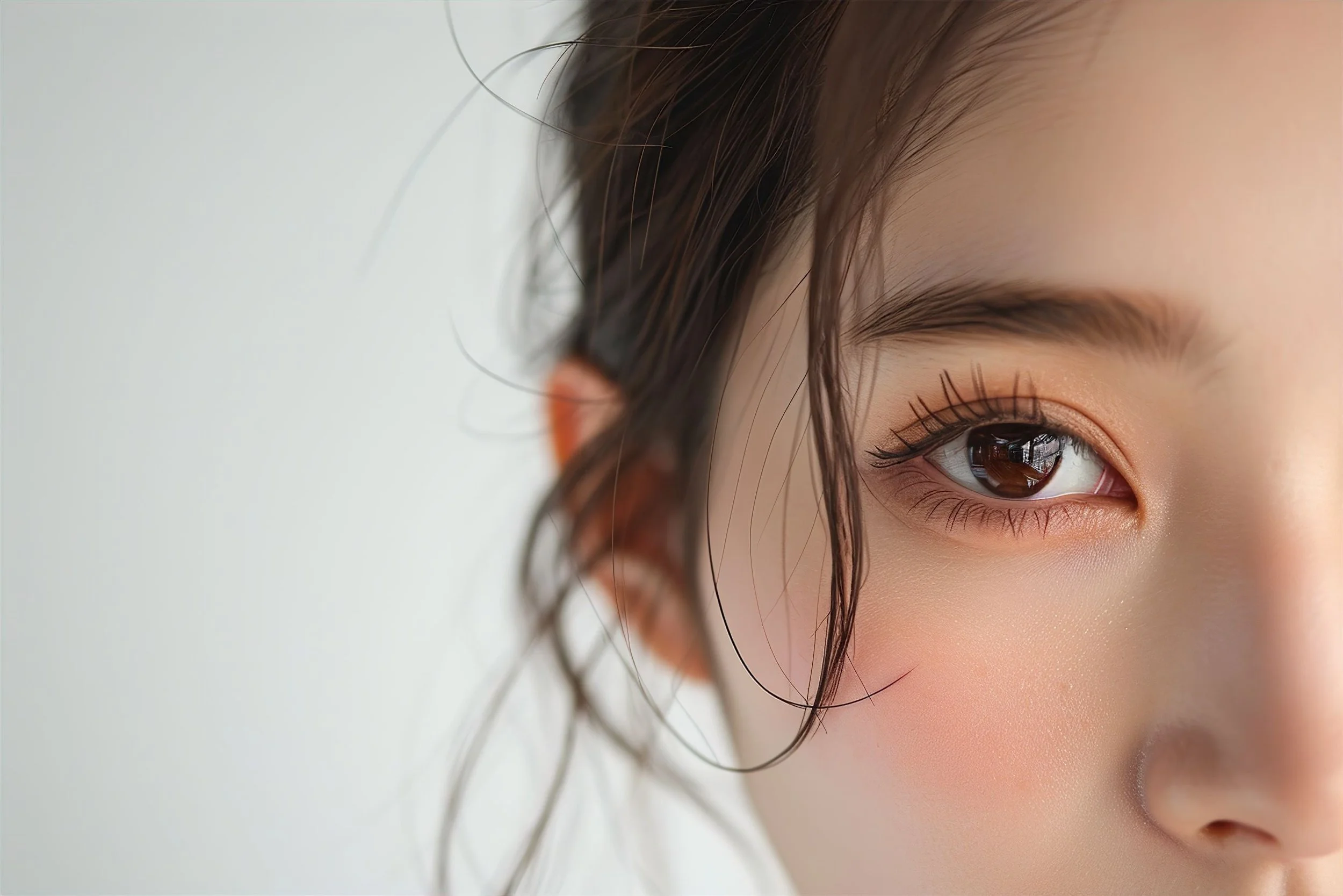 Asian double eyelid surgery showing natural upper eyelid crease