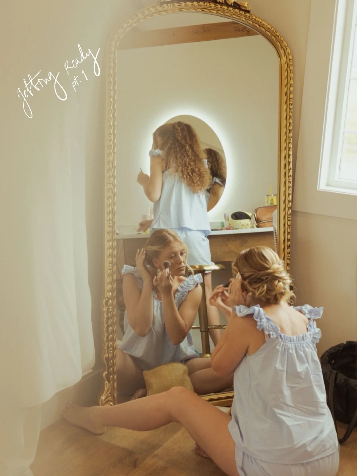 Getting ready with your sisters and closest friends is the best way to ease nerves and get you pumped for your wedding day! 
Stay tuned for part 2✨
&mdash;
Wouldn&rsquo;t have been the same without these incredible vendors:
@katiemaebeauty21 
@kw.hai