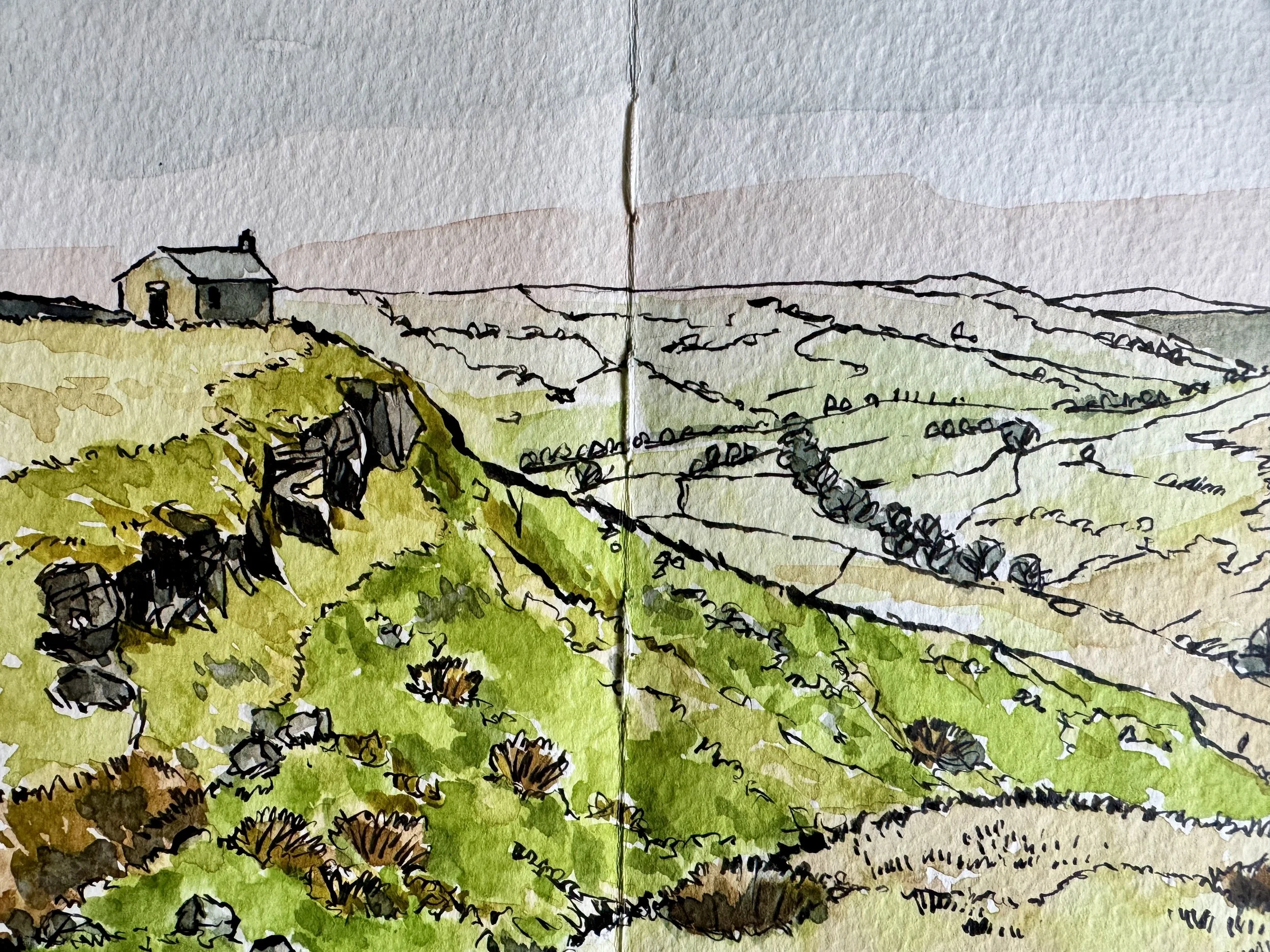 Combs Edge_Fountain Pen & Watercolour
