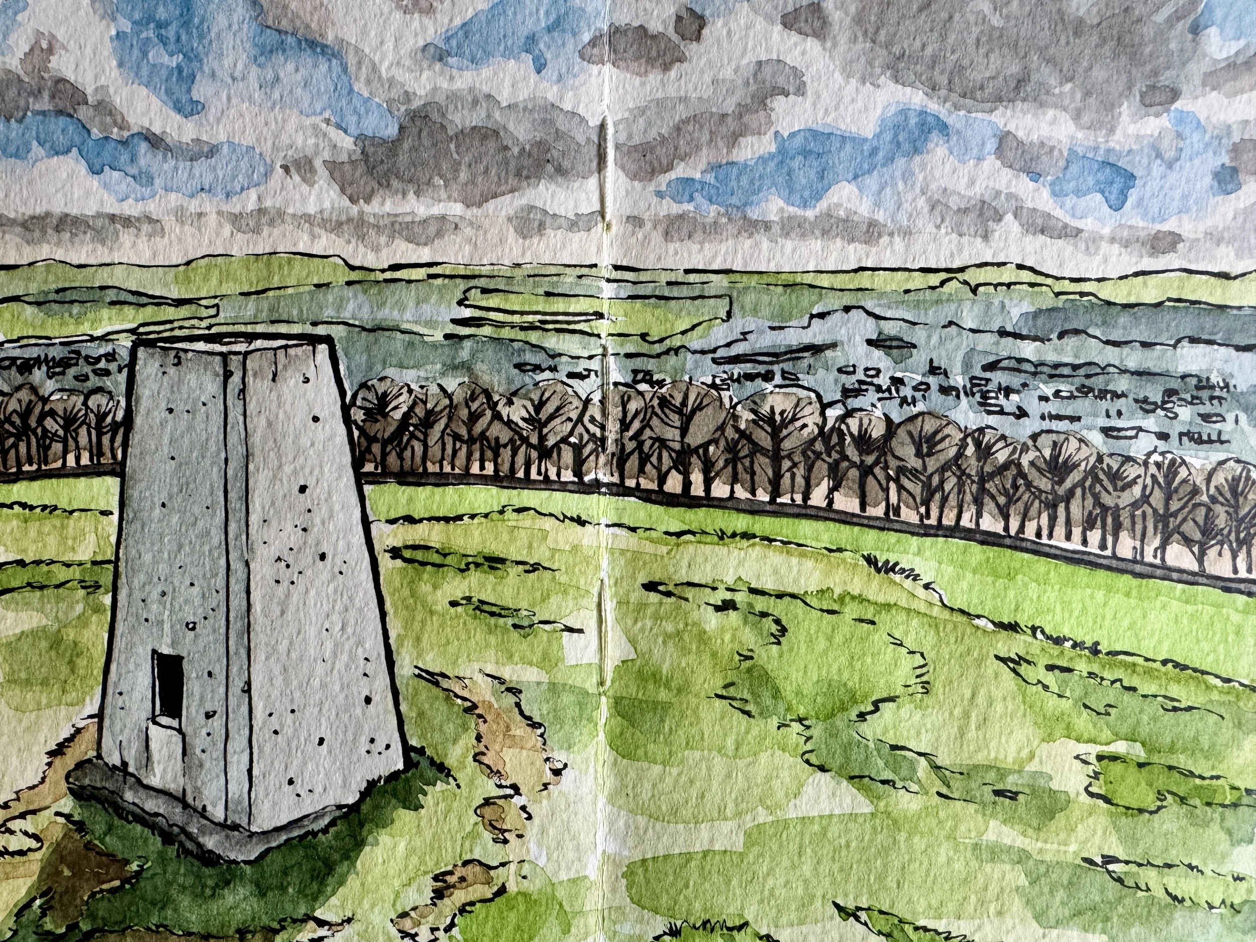 Corbar Hill_Fountain Pen & Watercolour
