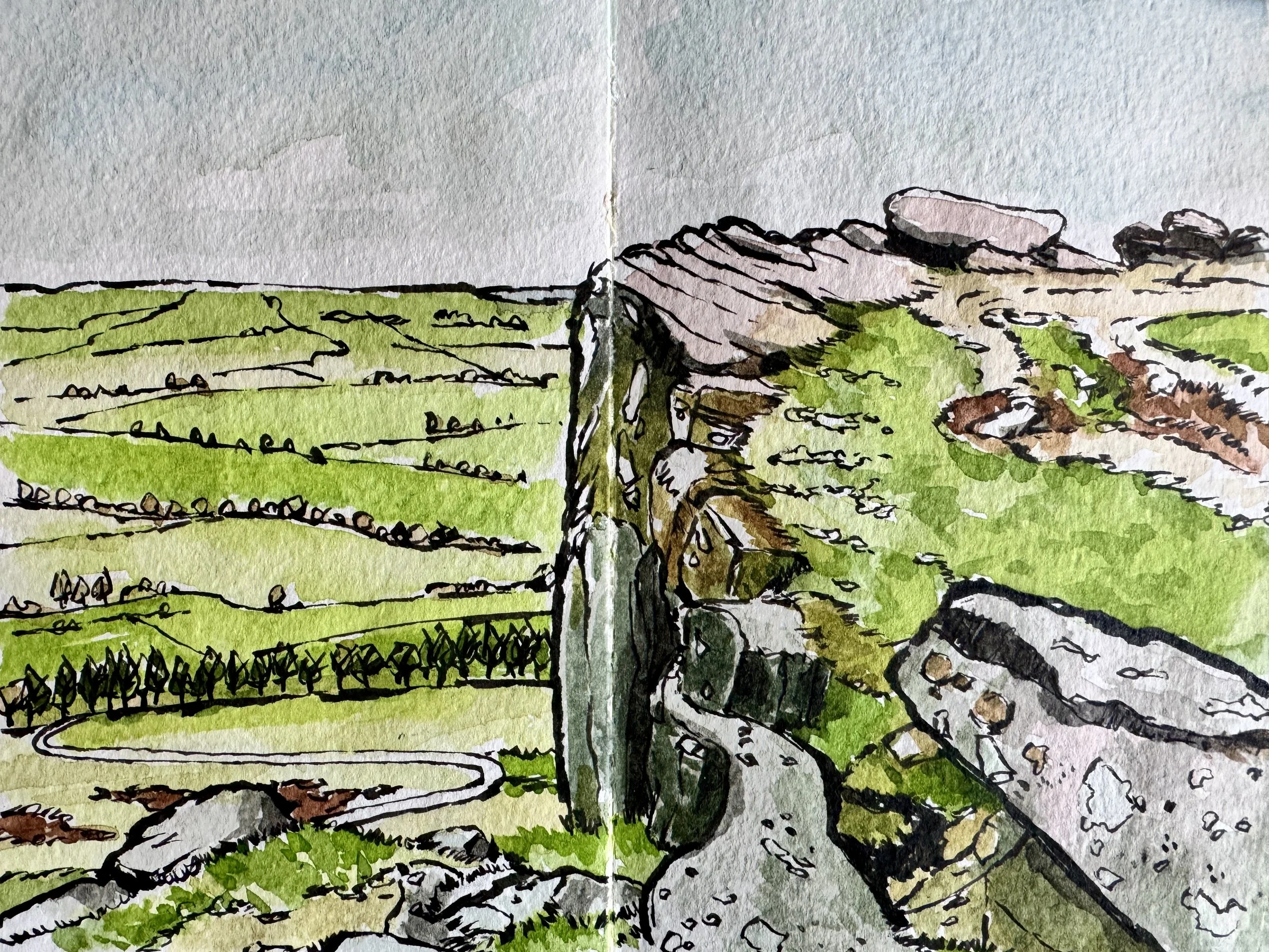 Hen Cloud_Fountain Pen & Watercolour