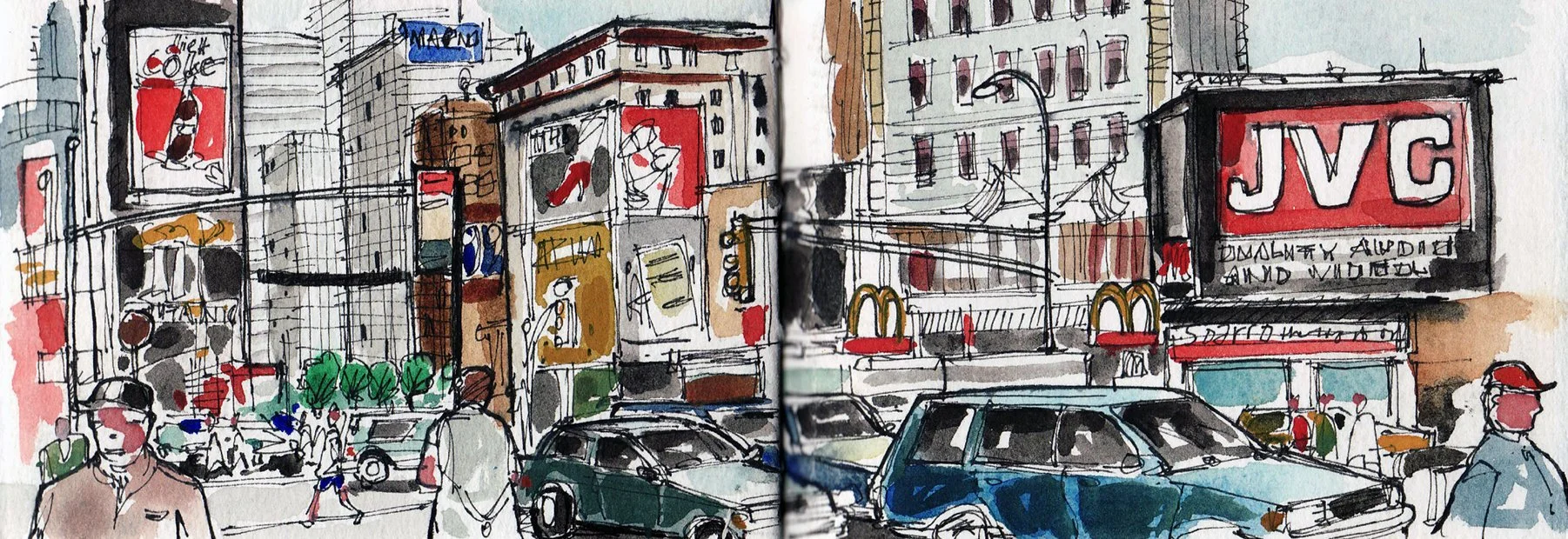 Times Square_Pen & Watercolour