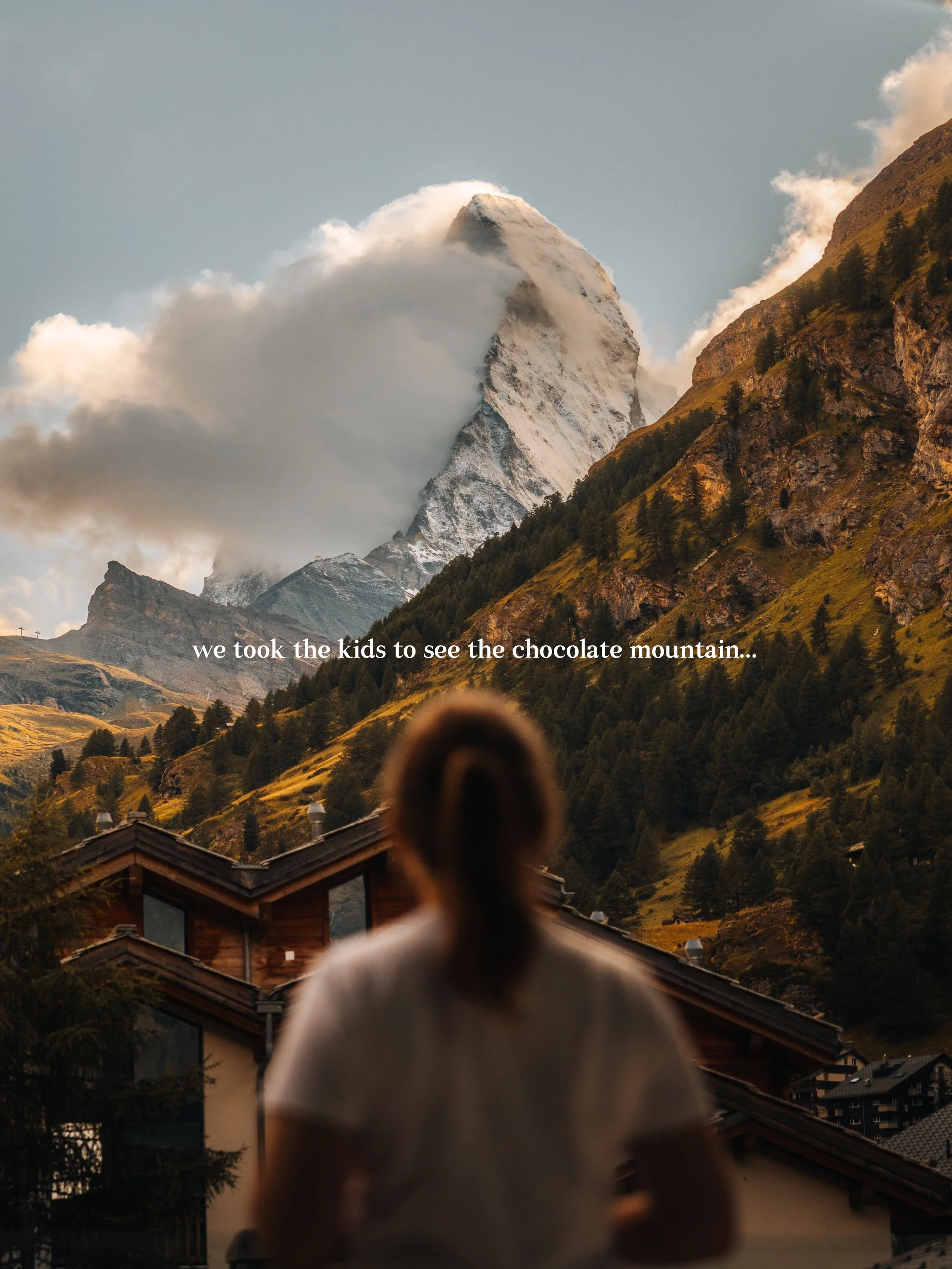 It started as a bedtime story and turned into a real life promise 🏔️ 

So we went to Zermatt, Switzerland and there it was. The Matterhorn, the chocolate mountain, right in front of them. Love to make core memories like this ❤️

#zermatt #dadlife #m