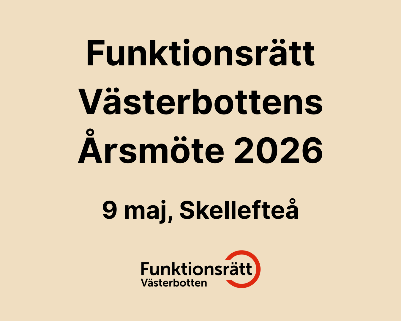 Årsmöte 2026 - Funktionsrätt Västerbotten - 9 maj 9.00-12.00