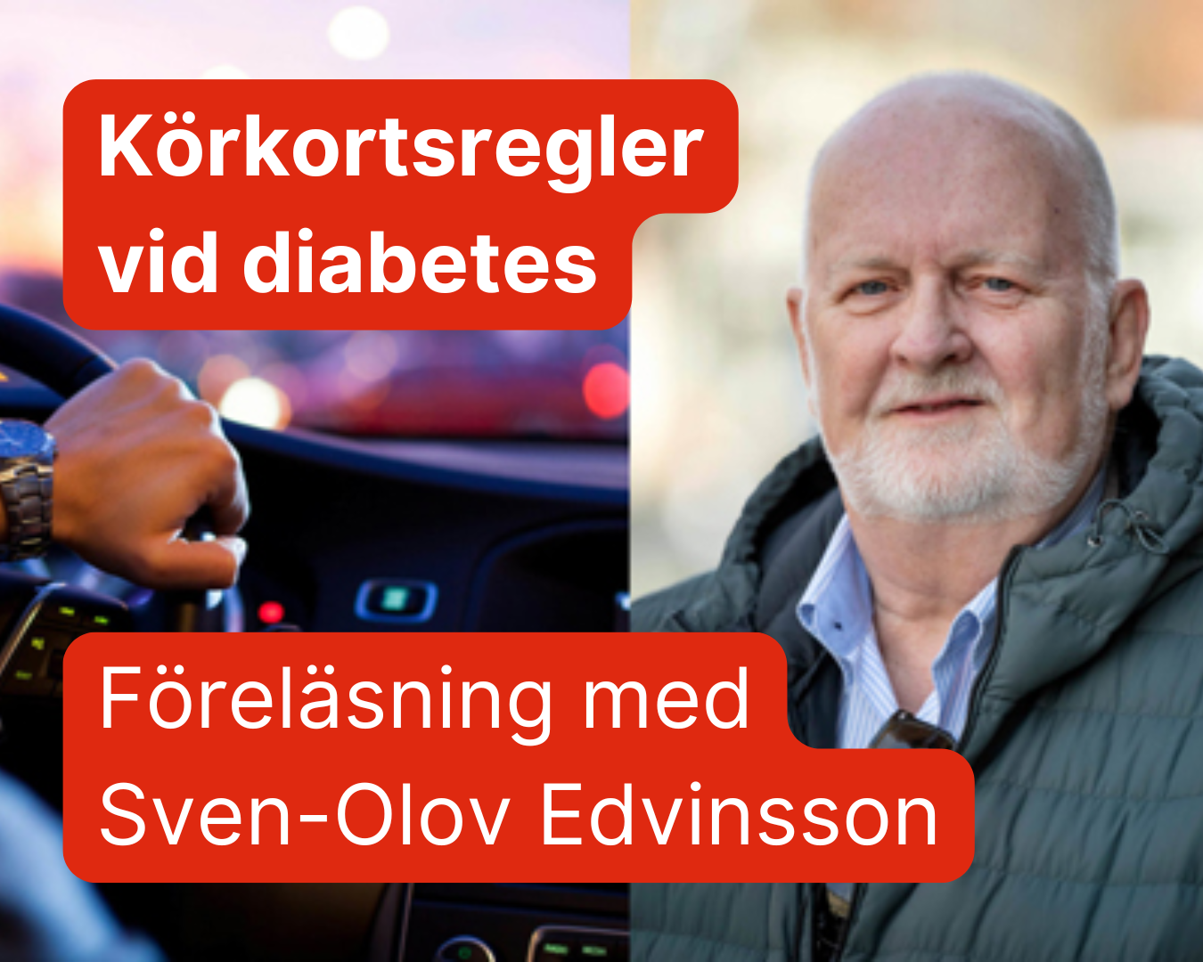 Körkortsregler vid diabetes - Föreläsning - 4/2 kl. 17.00-18.00