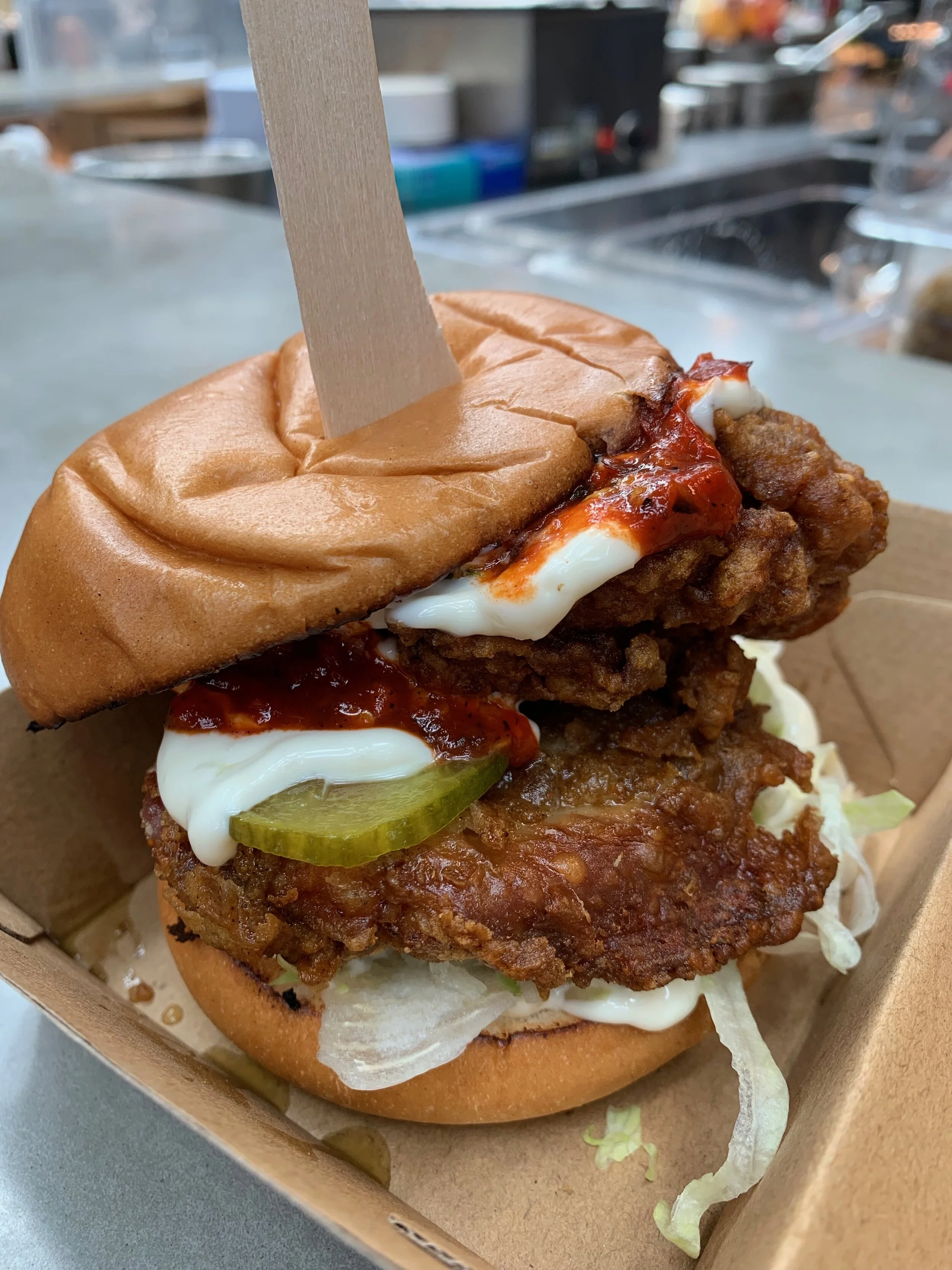 Flank Fried Chicken Burger @ Spitalfields The Kitchens AUG 2019