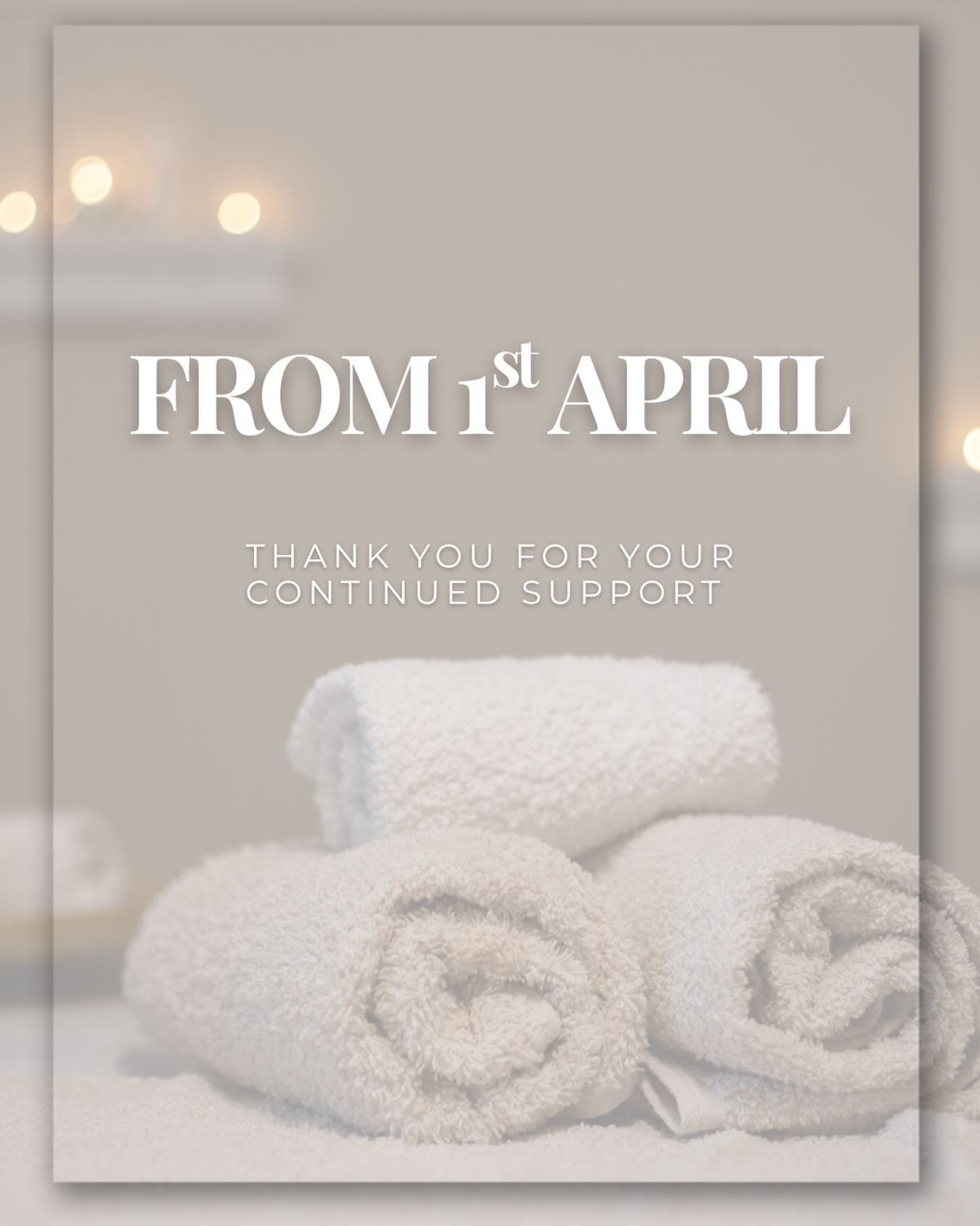 Price update ✨

From 1st April, our treatment prices will be increasing slightly.

This ensures we can continue to deliver the level of service, products, and results that we pride ourselves on.

We&rsquo;re incredibly grateful for your loyalty and s