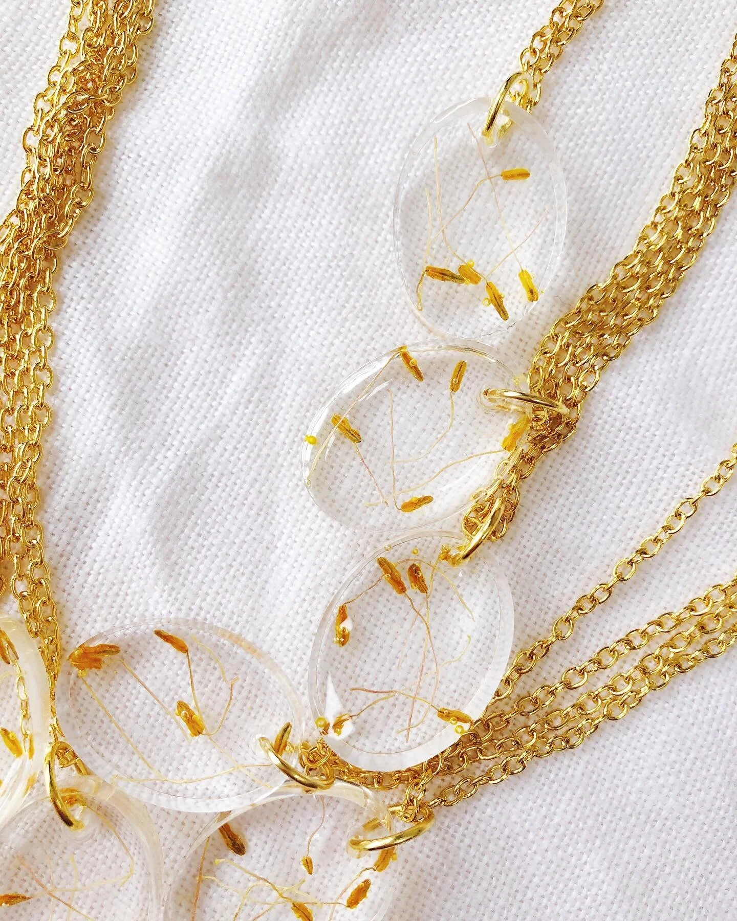 I&rsquo;ve made a small batch of necklaces from some little stamens that I collected from my plants over the summer 🌸