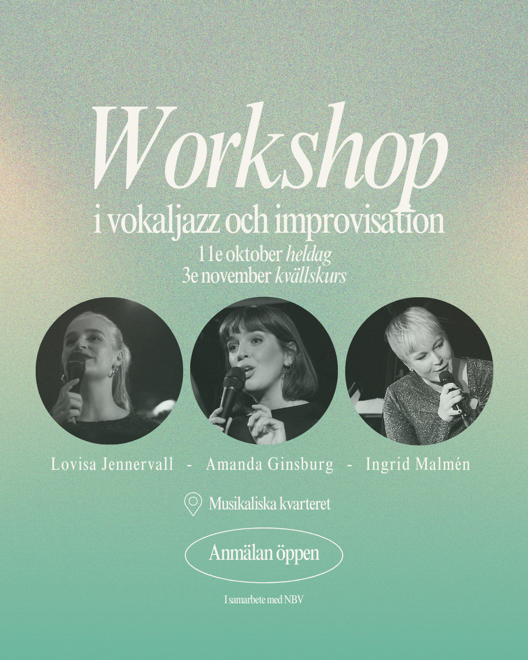 Kvällsworkshop i vokaljazz och improvisation 