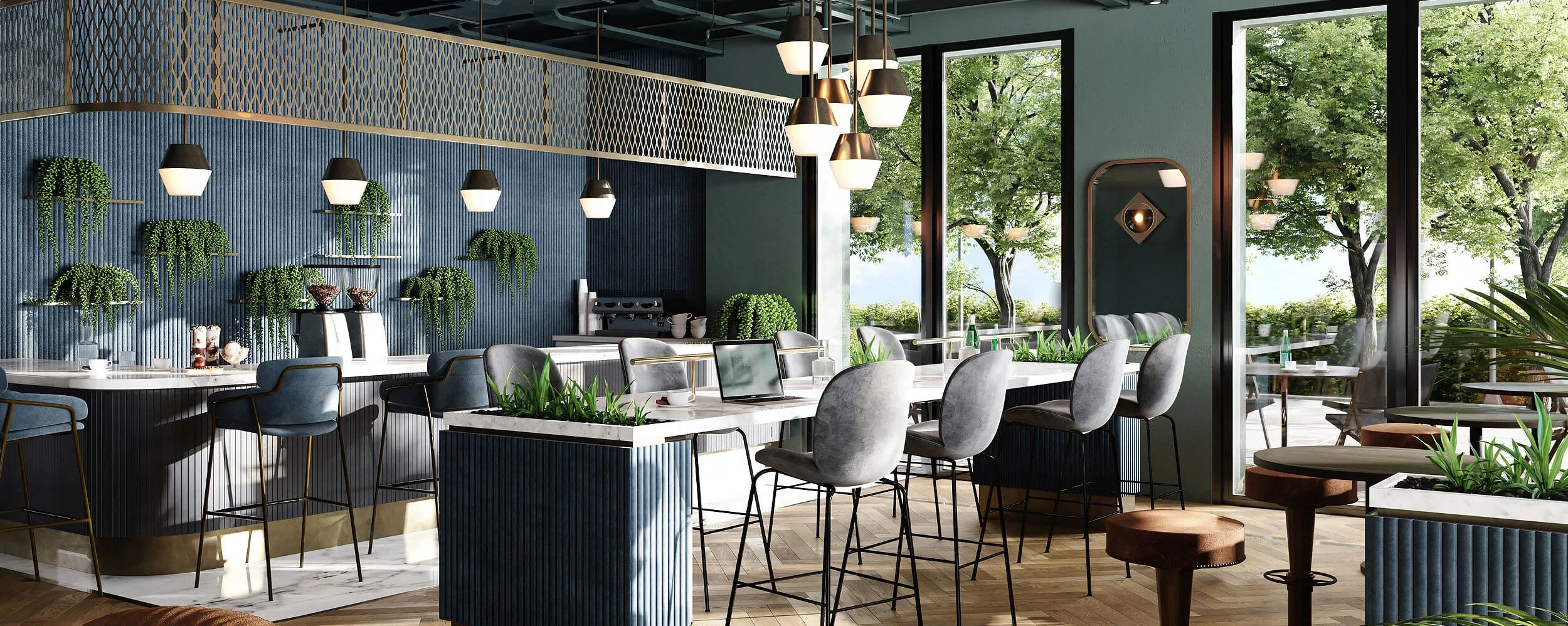 Hamilton Gardens, Dublin - residential amenity design, breakout interior design by 74 Interiors and Architecture