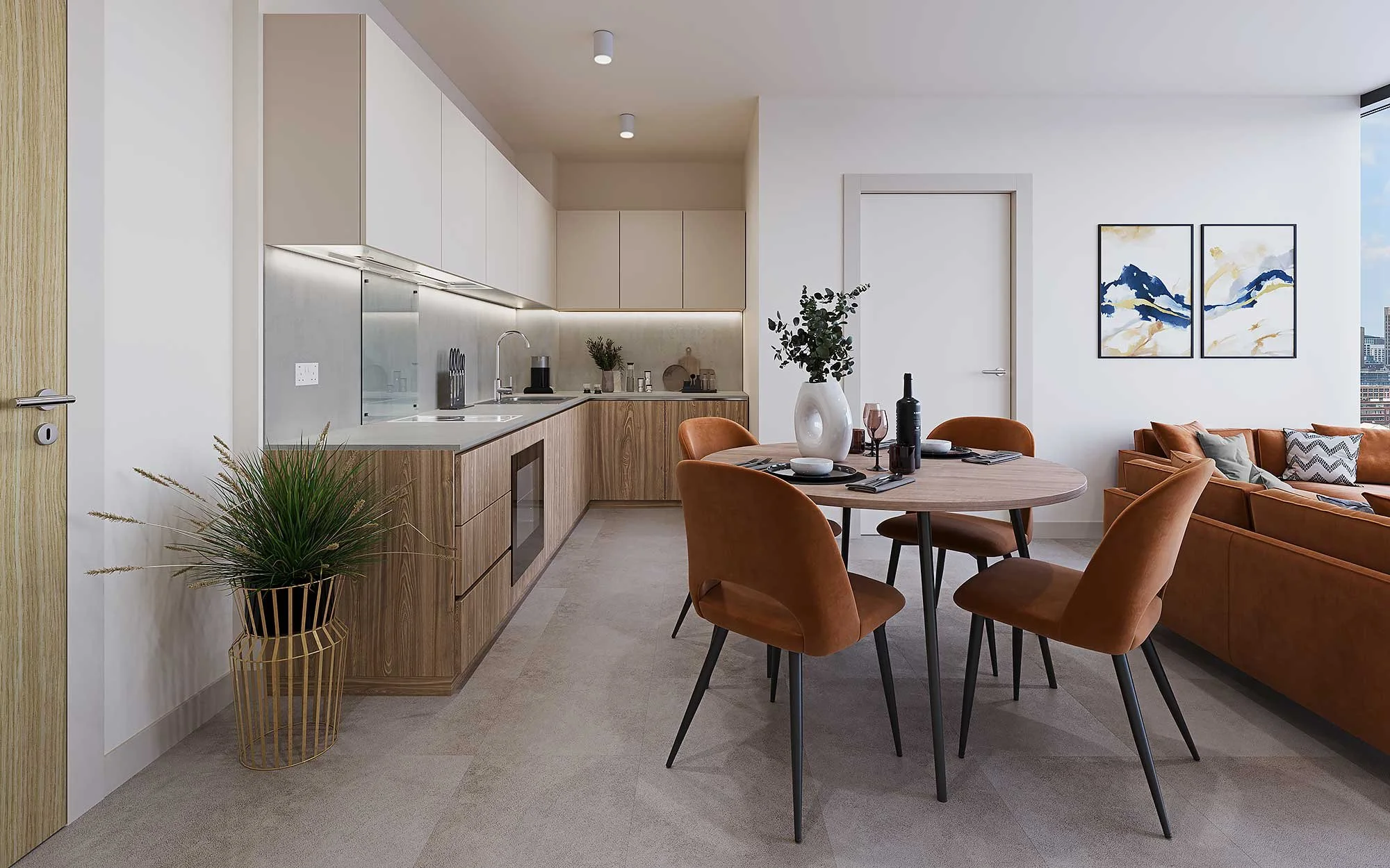 Paradise View, Birmingham - student amenity - kitchen and lounge interior design by 74 Interiors and Architecture