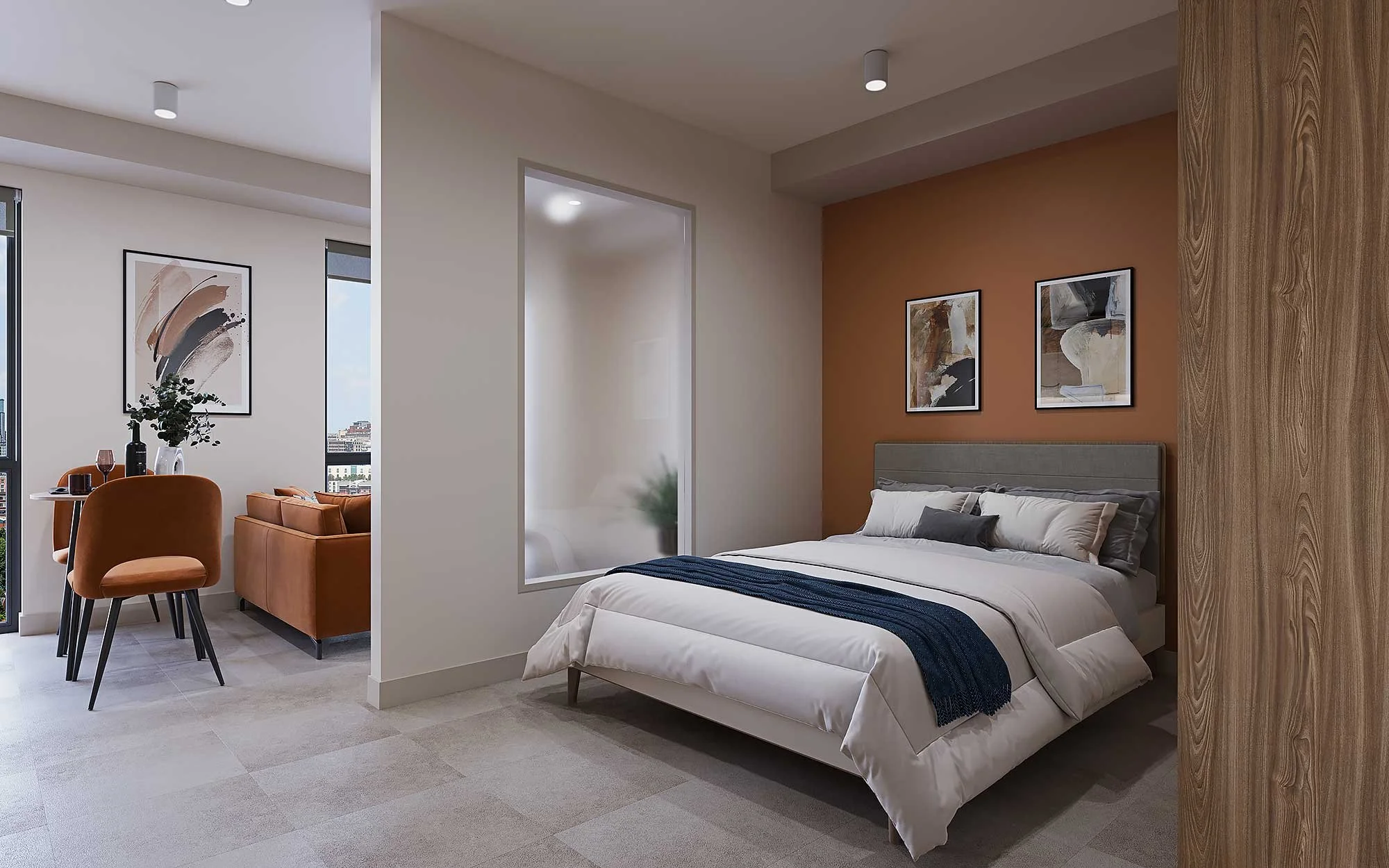Paradise View, Birmingham - student amenity - bedroom interior design by 74 Interiors and Architecture