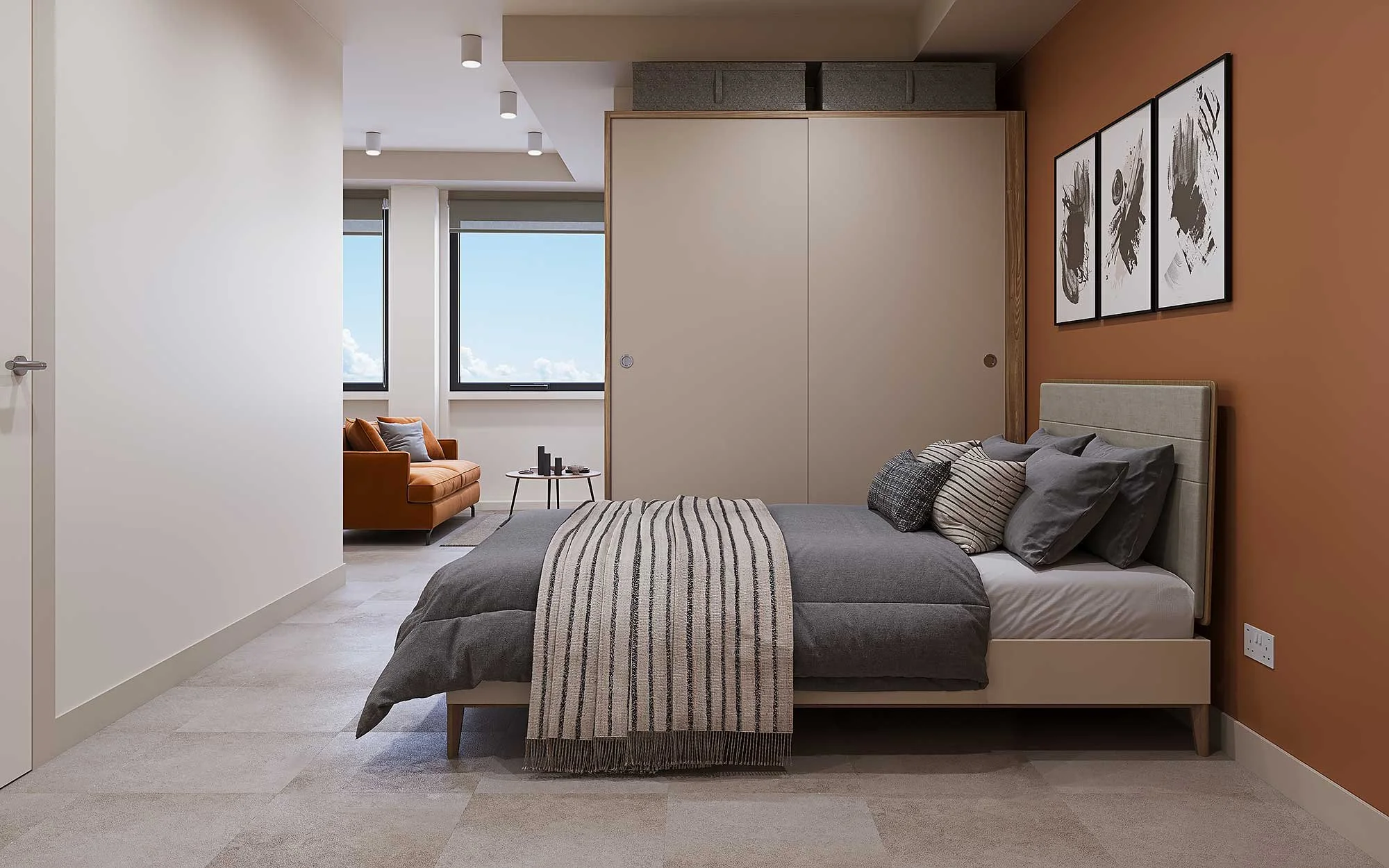 Paradise View, Birmingham - student amenity - bedroom interior design by 74 Interiors and Architecture