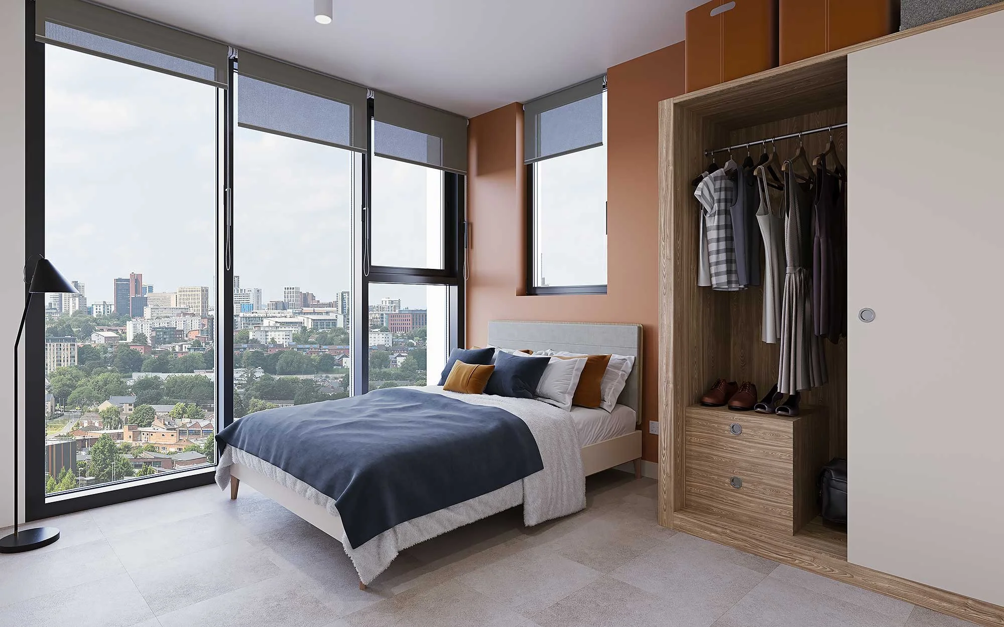 Paradise View, Birmingham - student amenity - bedroom interior design by 74 Interiors and Architecture