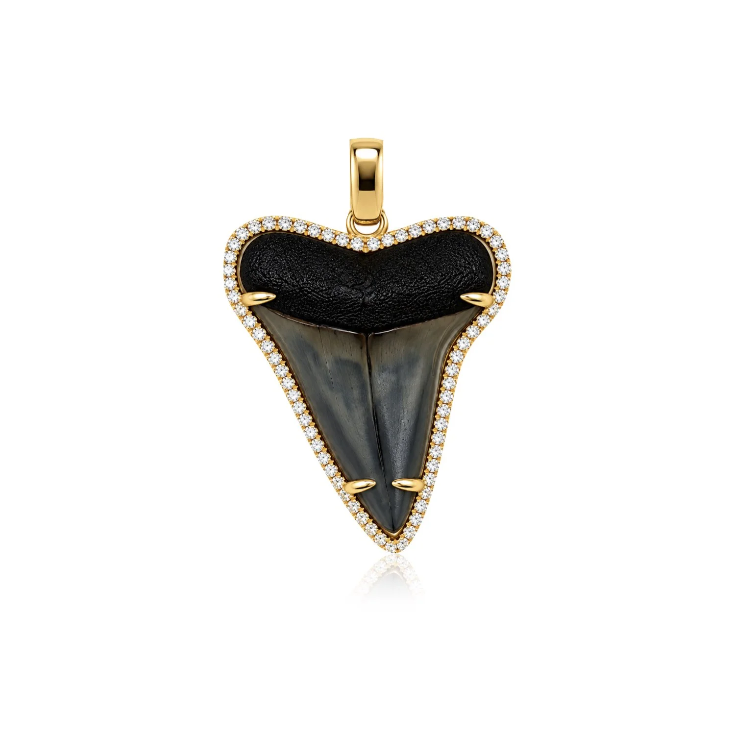 Shark Tooth Pavé Diamond Halo Pendant
