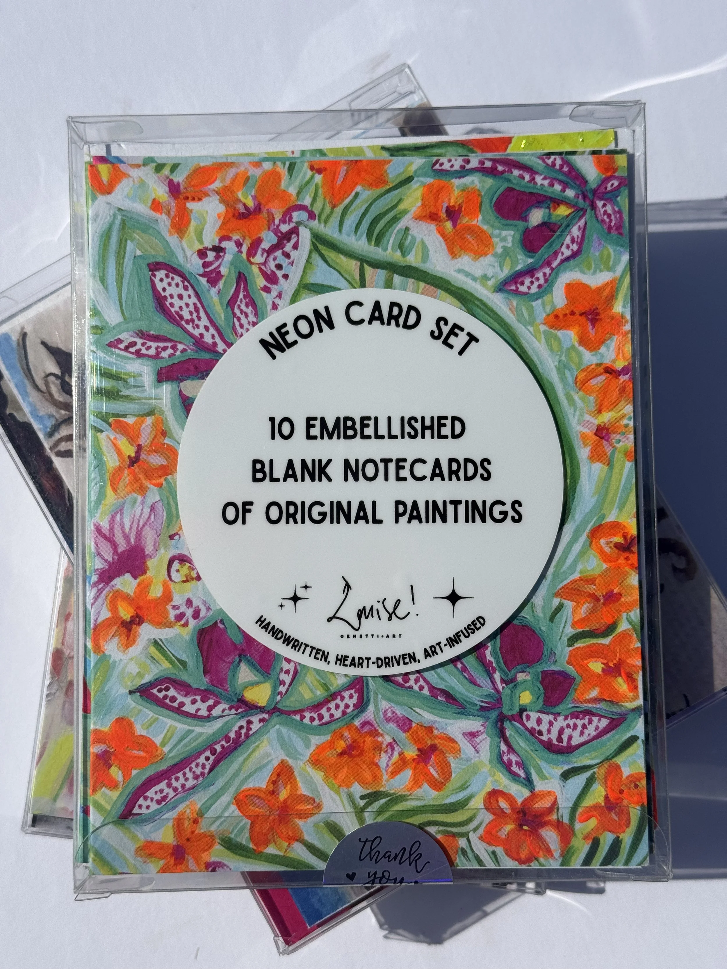 **CB-FLW  | Neon Cards  (hand-painted post-print production) | Wholesale: $24; MSRP: $48