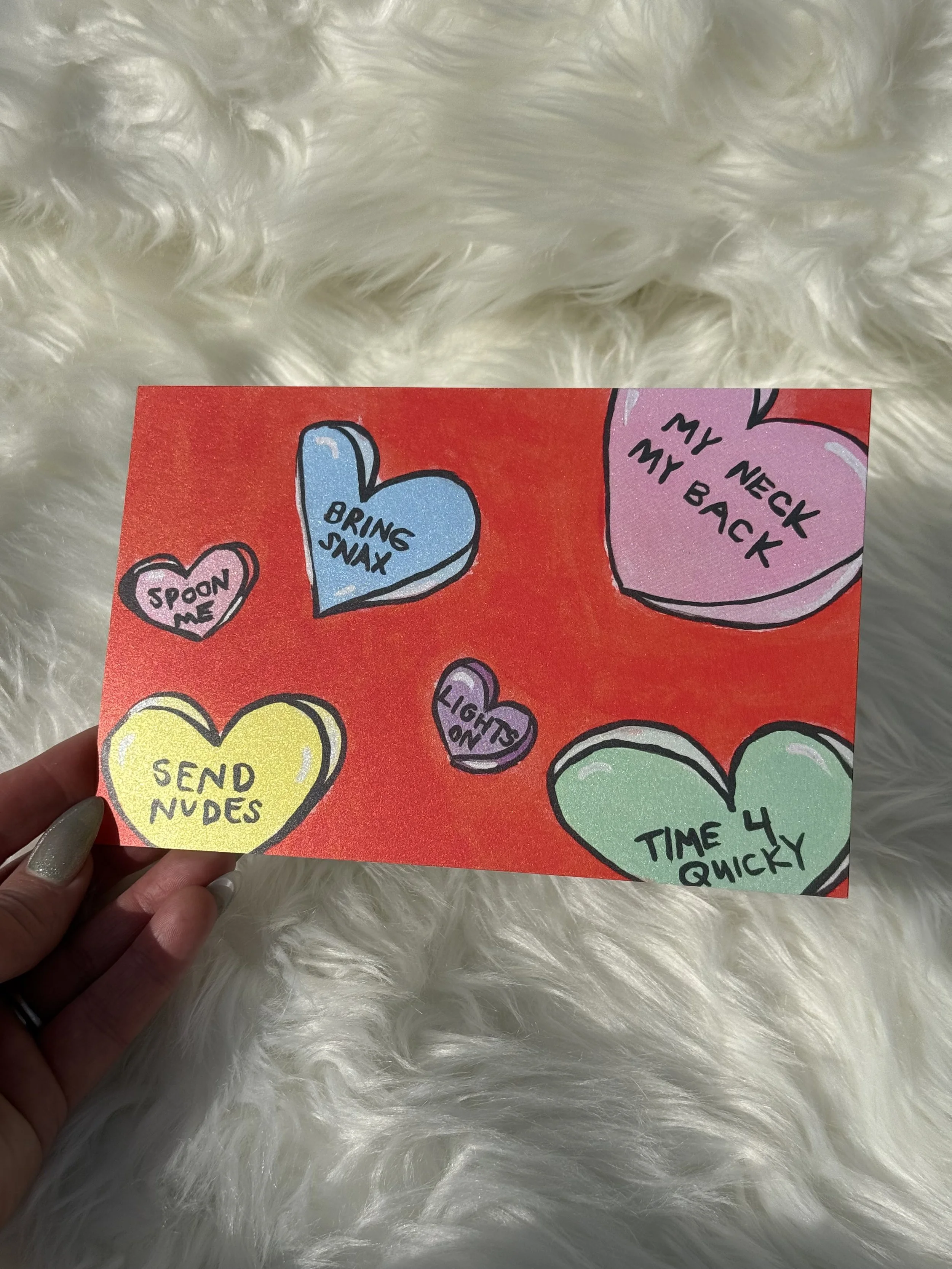 **OT-Val2  | Metallic 5 X 7 Naughty Valentine | Wholesale: $3 ; MSRP: $6  | Case Size: 4