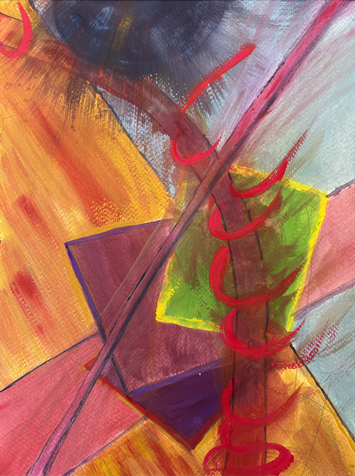 "Thursday Untitled." Gouache on paper.