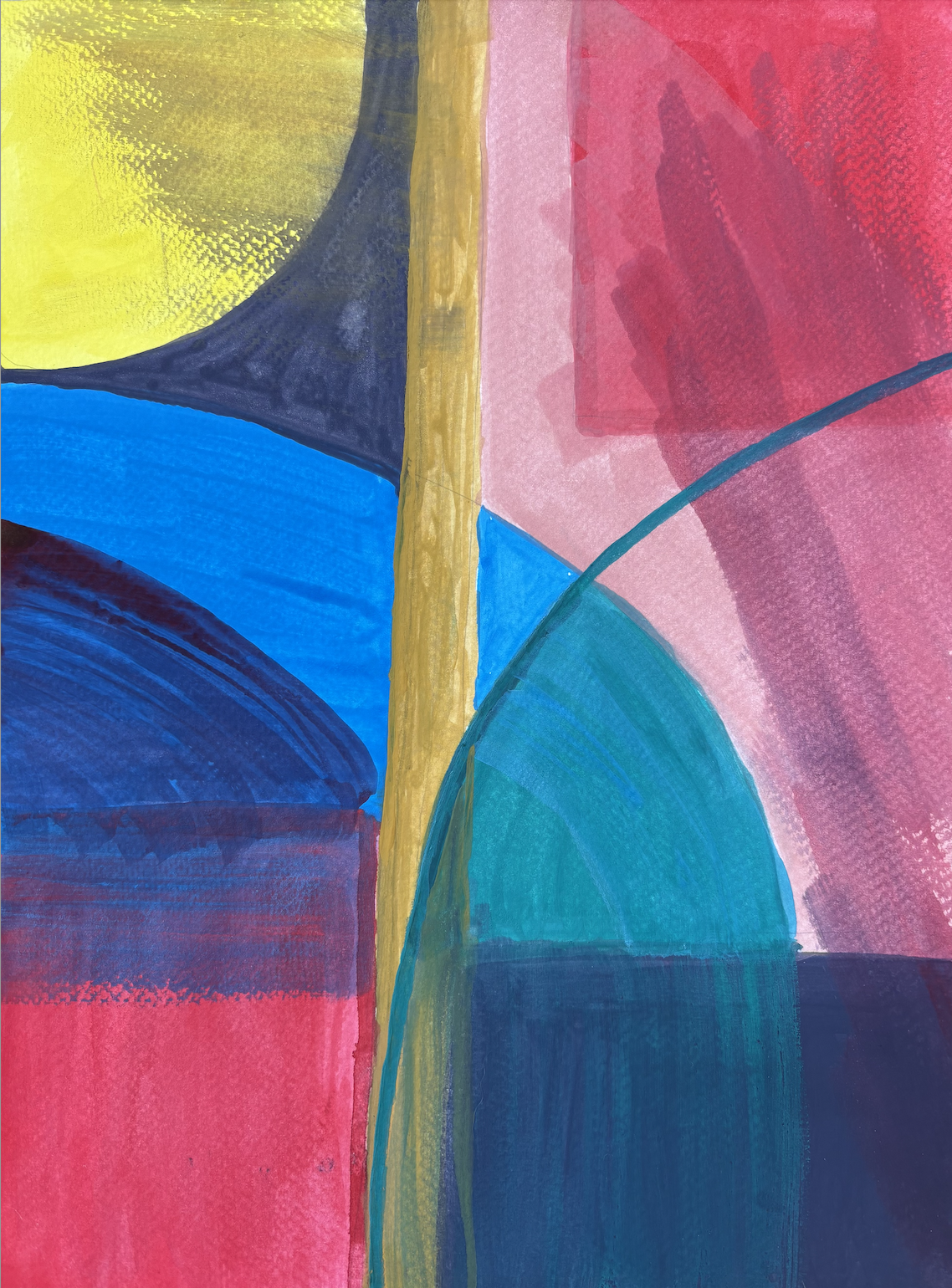 "June Mood." Gouache on paper.