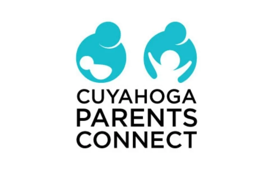 Cuyahoga Parents Connect logo featuring parent and child icons above the organization name, representing an online parenting community and resource network.