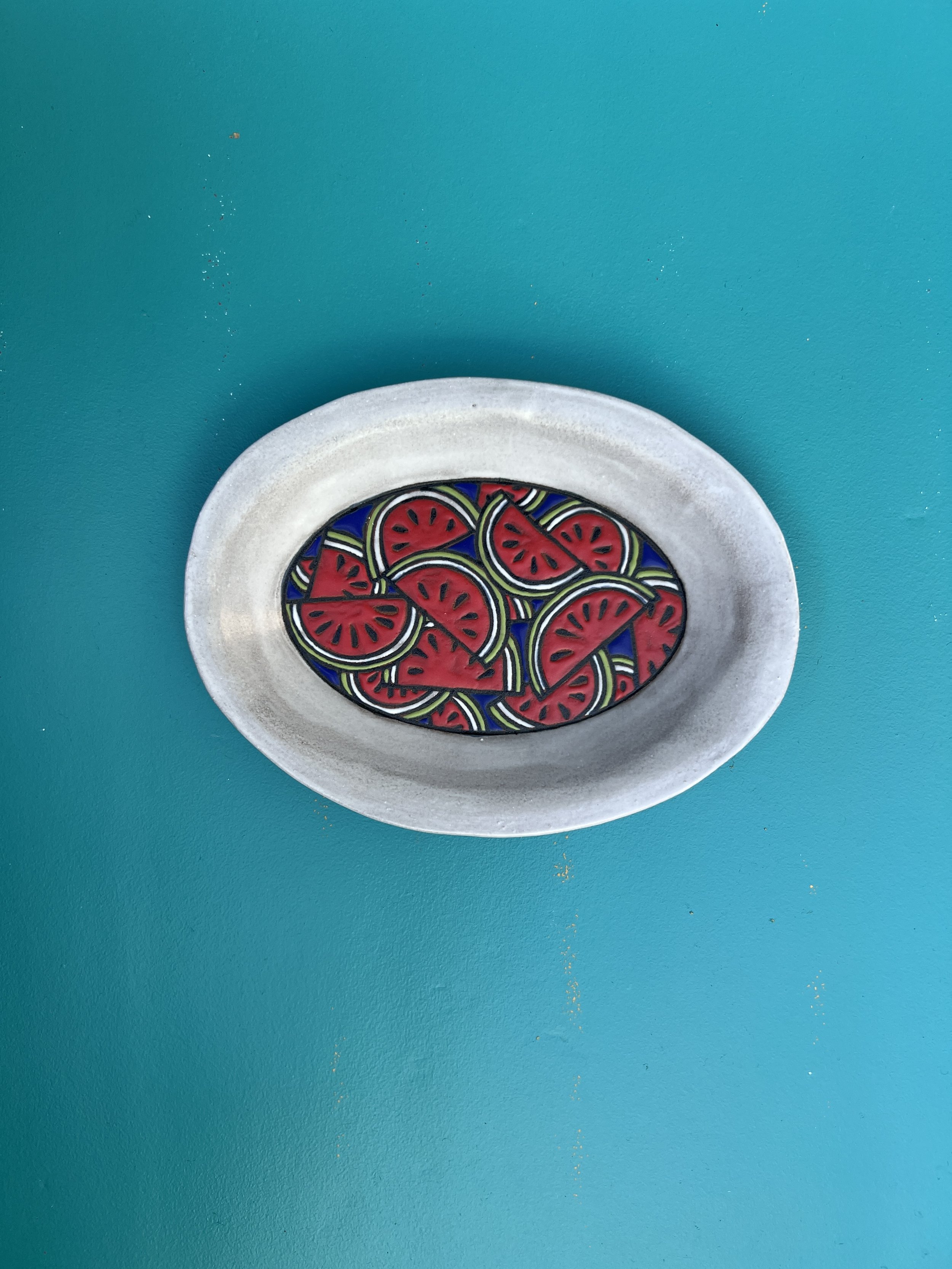 watermelon small oval dish