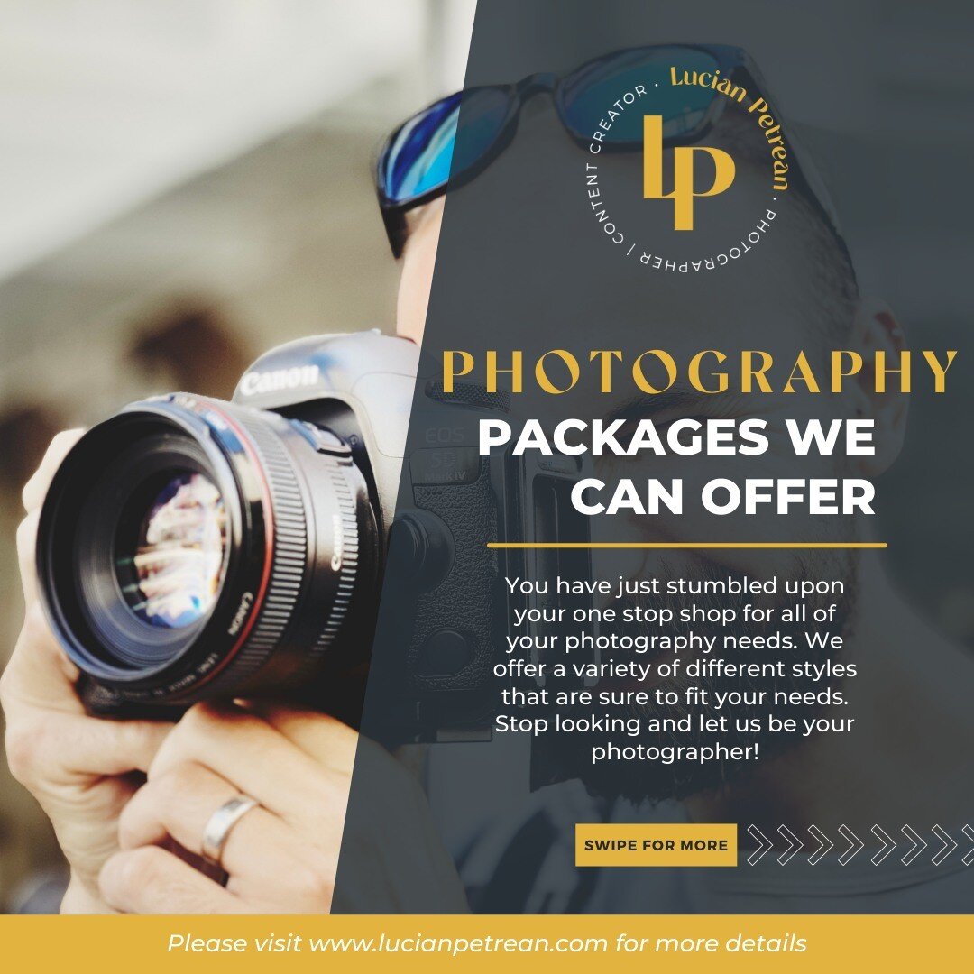 Here are few examples of the packages that we offer here at Lucian Petrean Photography! Either is for your business or personal we got you covered. Get in touch for further details. 

 #jerseybusinessowner #jerseybusiness #jerseyci #photographyphotos
