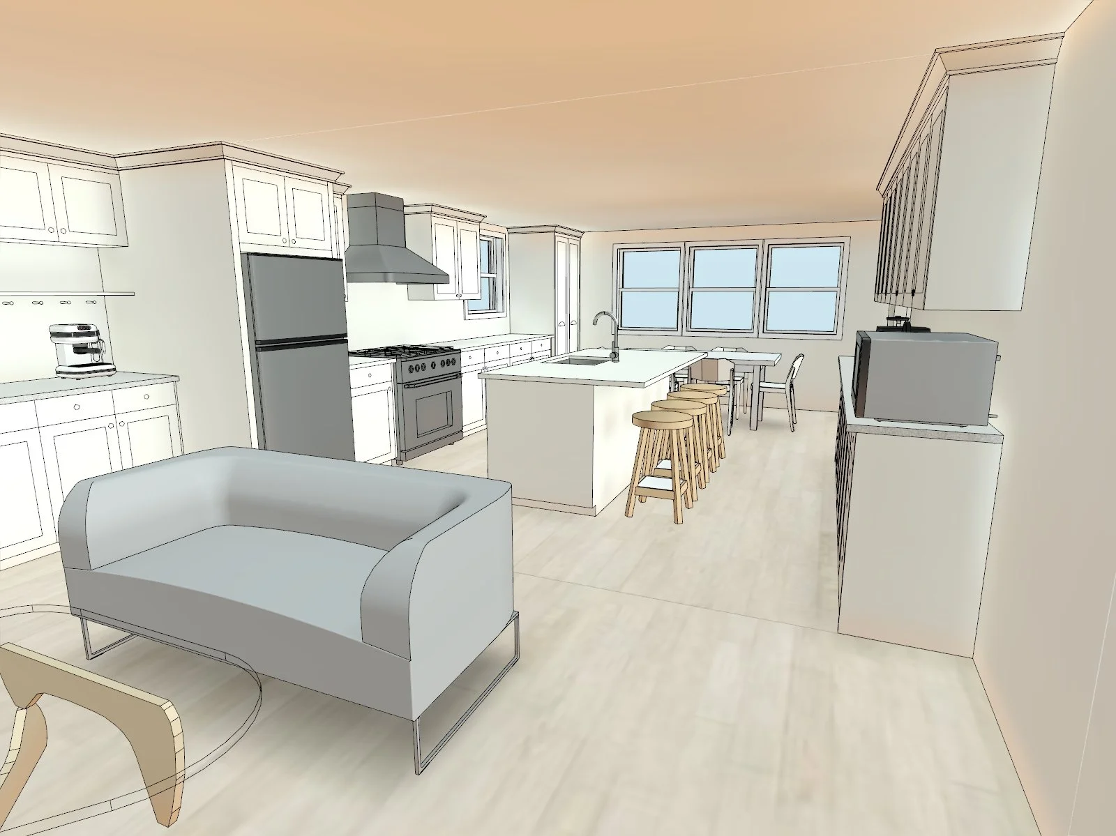 View of new kitchen