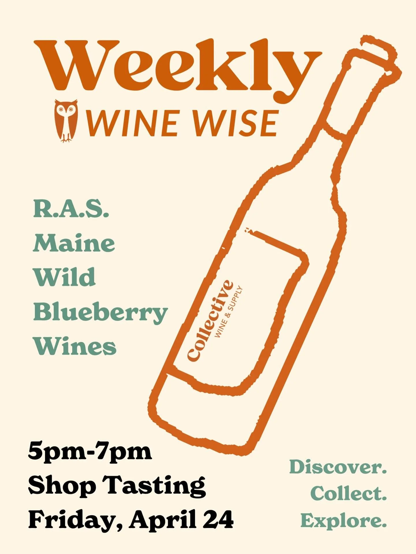 SHOP TASTING NEXT DOOR! @collectivewinesupply ❗️Mention this post for 10% OFF wild blueberry wines today through April 30th ❗️

🫐TASTING: Friday, April 24th from 5-7pm
🍾 Sparkling Canned Blueberry Wine
🫐Still Blueberry Wine
🍾Traditional Method Sp