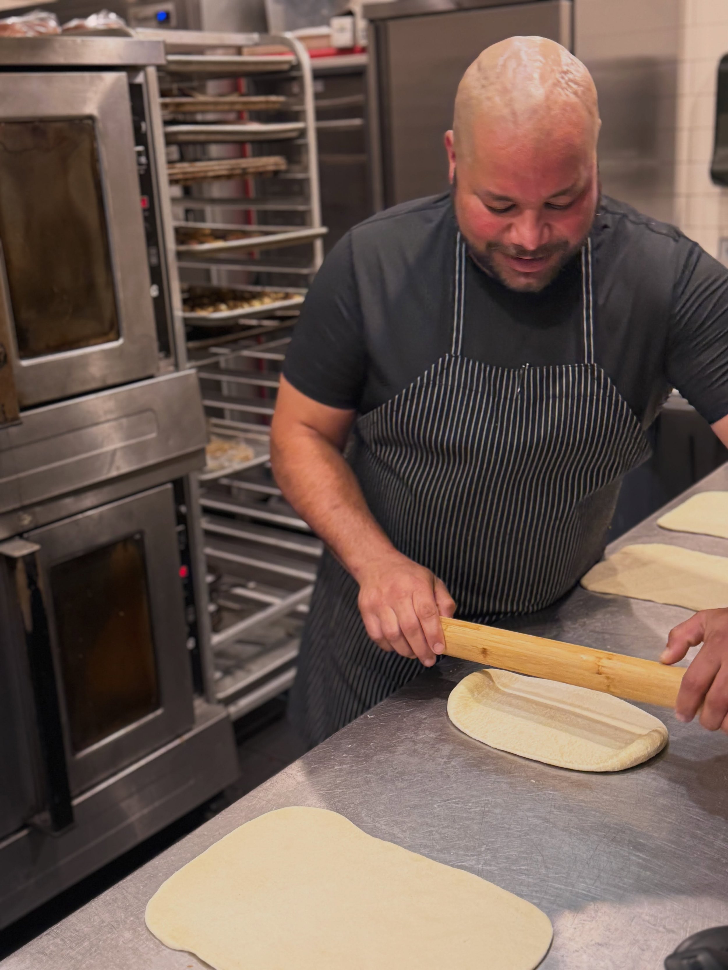 Behind the scenes as @mixstar777 crafts some grilled flatbreads 🍕✨