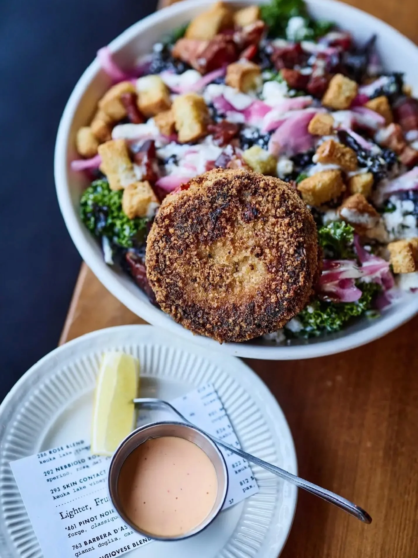 it&rsquo;s a kale salad add crab cake kinda day&hellip; see you @ 5 🦀