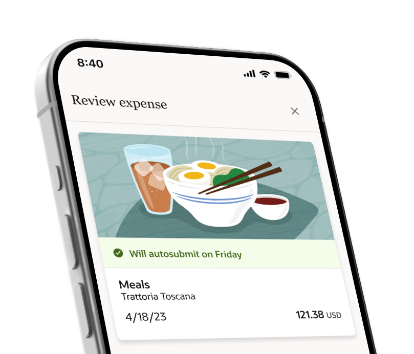 Oracle Touchless Expenses mobile interface showing the final shipped design — a Redwood-compliant expense list
