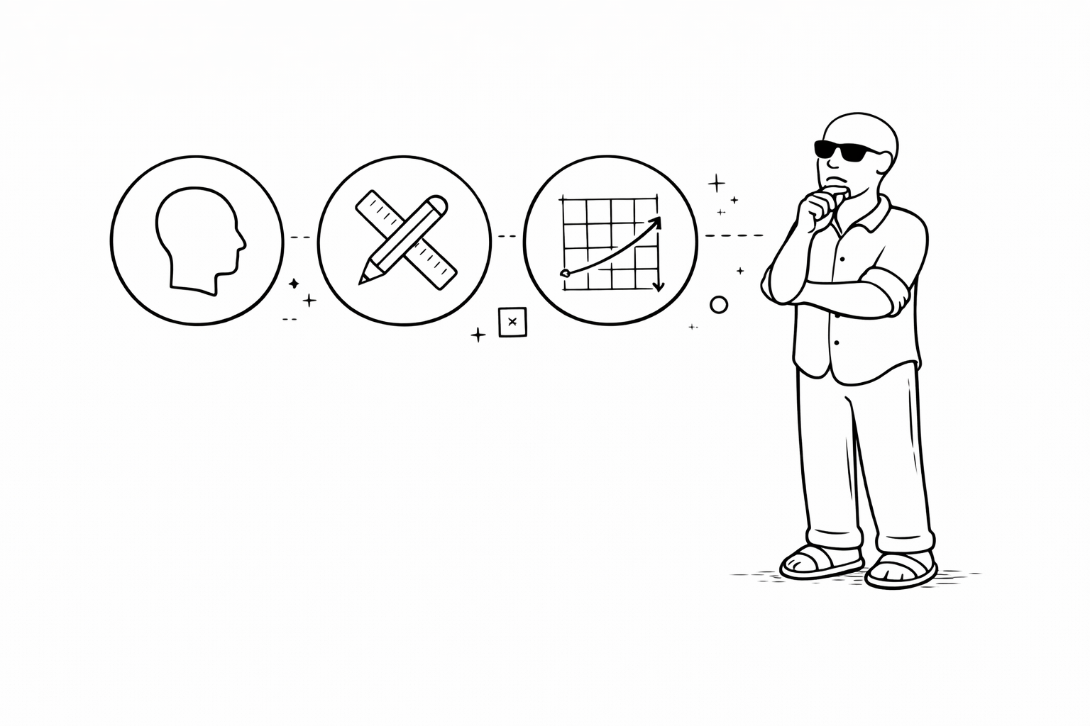 Man thinking about design principles