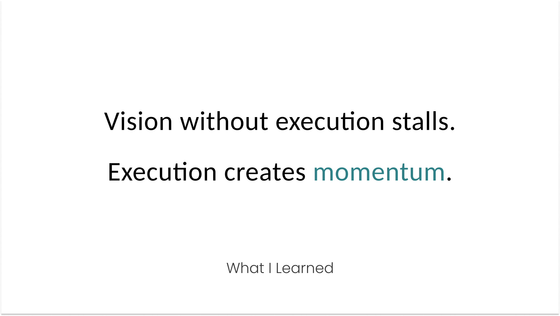 Principle-based summary visual highlighting key lessons learned about collaboration, system constraints, and using design judgment to guide tradeoffs beyond individual UI decisions.