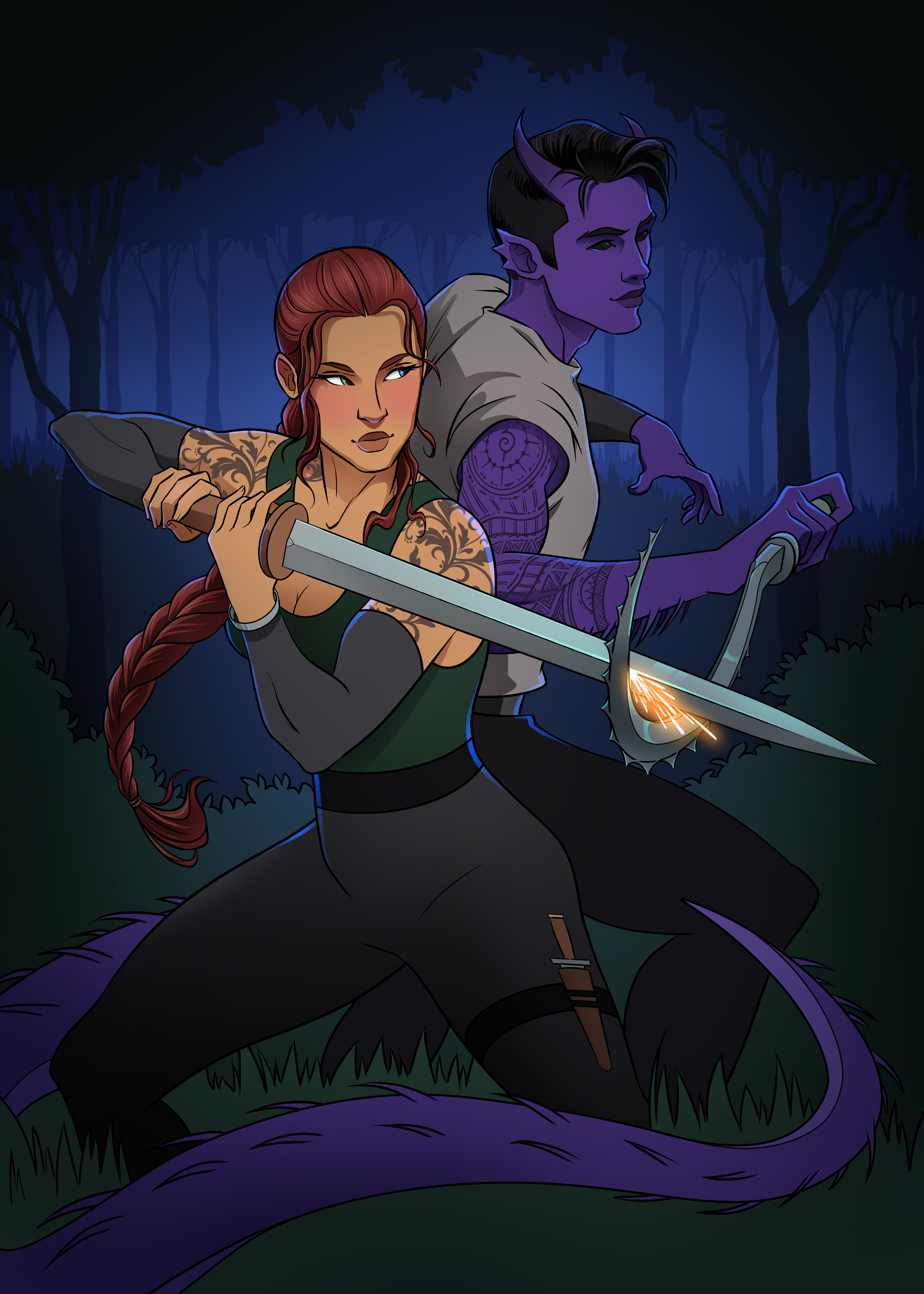 Kaly and Ozirax art by brittajj26