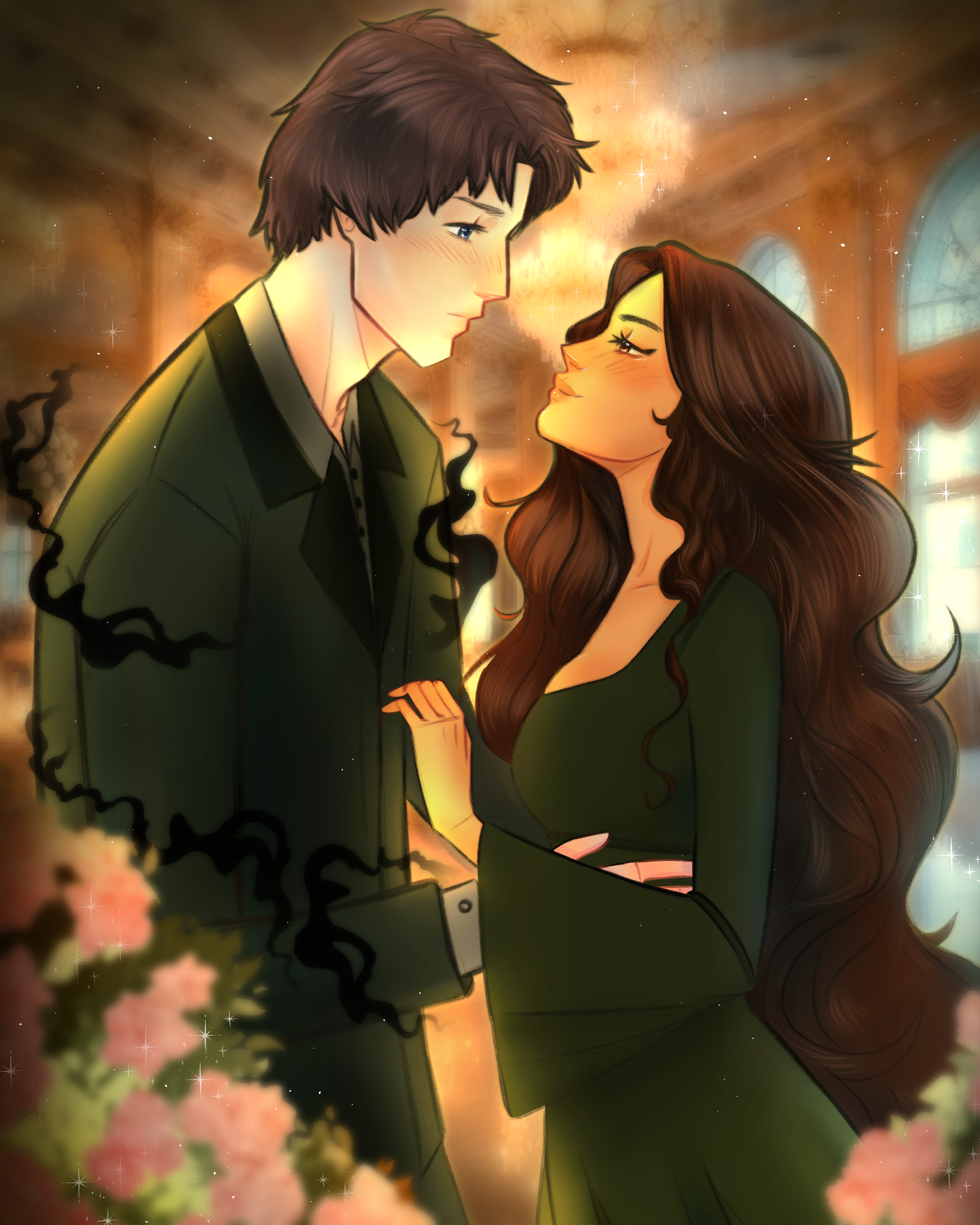 Kaelan and Seraphina art by mativious