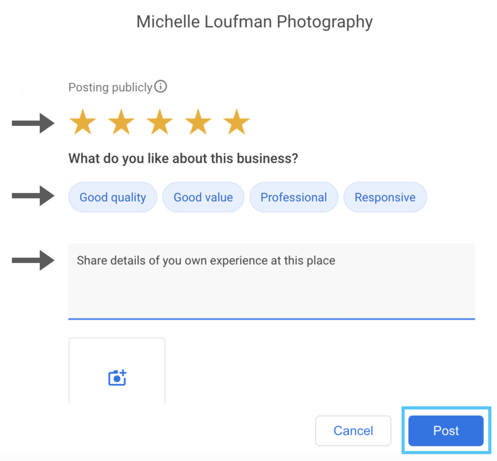 Leaving a Google review can help other shoppers determine the trustworthiness of a business