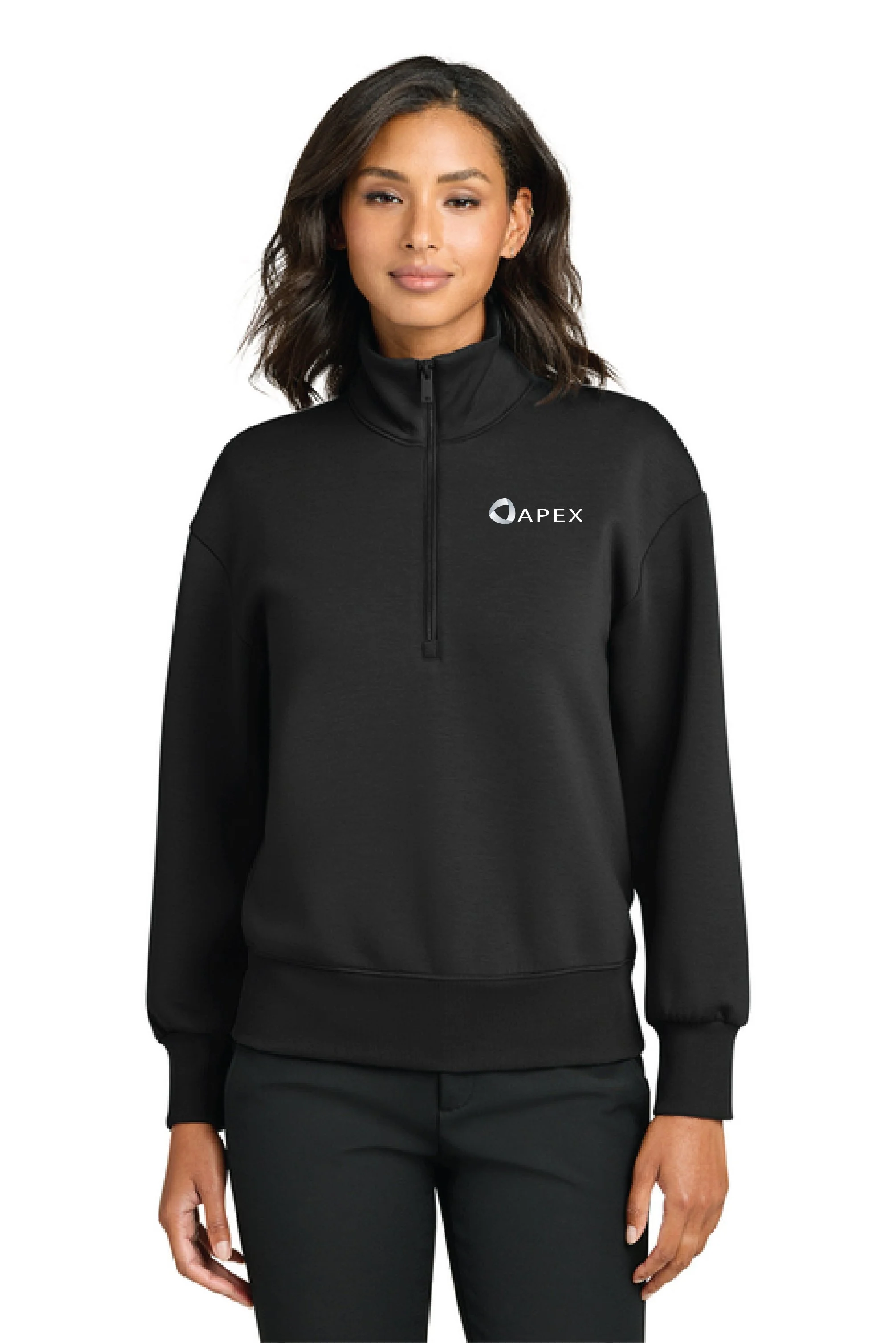 APEX Ladies quarter zip Black.jpg