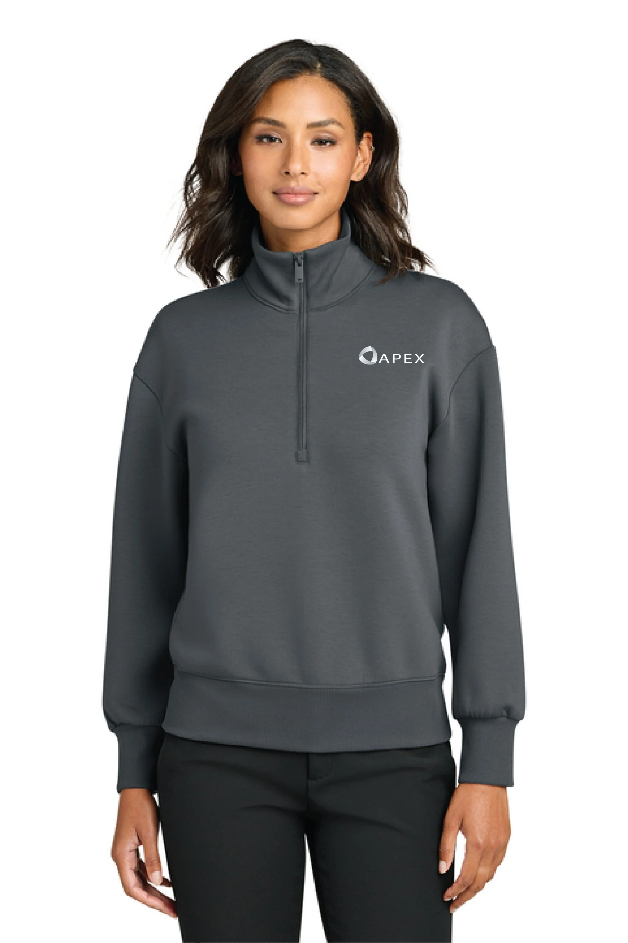 Apex ladies quarter zip Soft Spacer gray.jpg