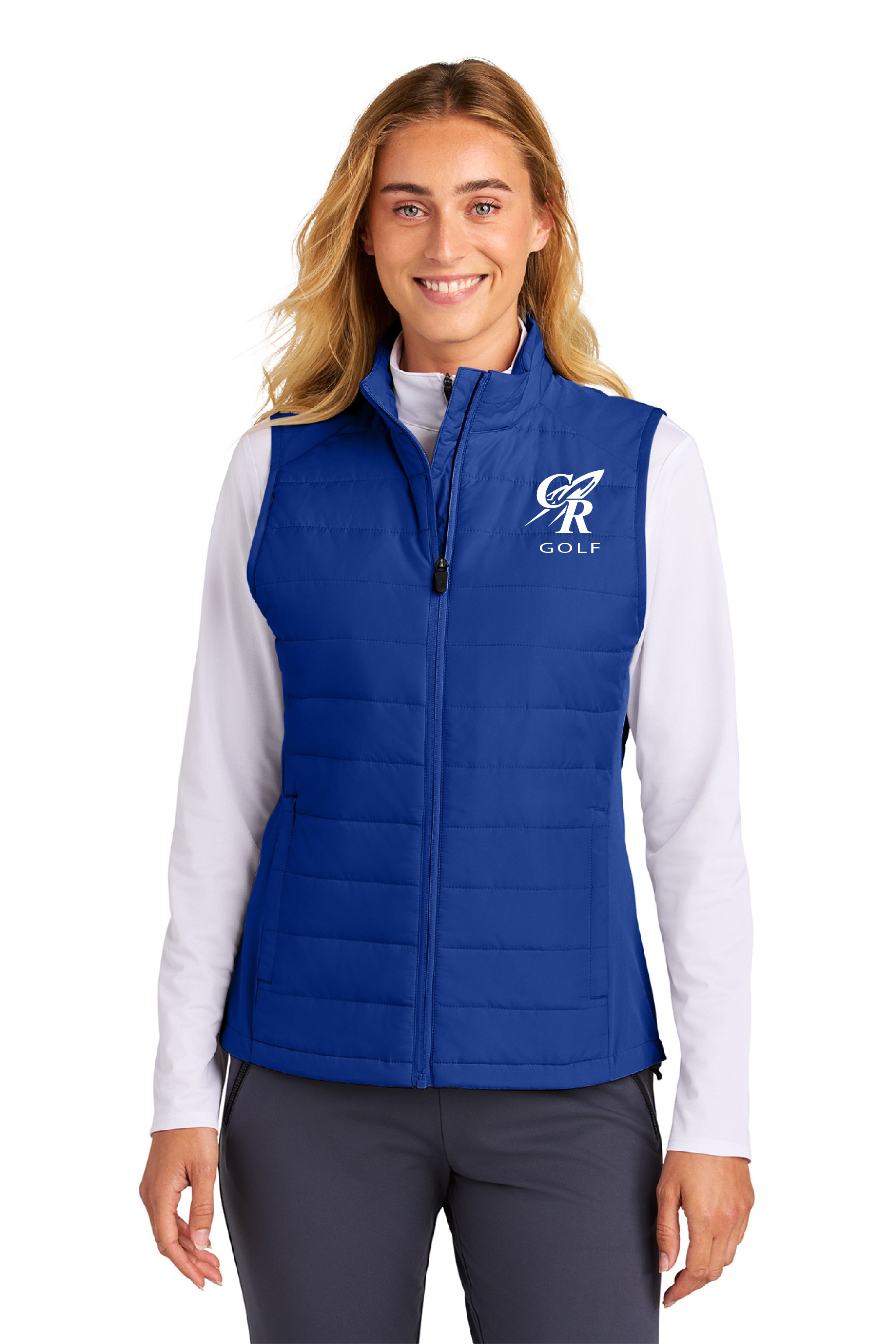 chs golf ladies hybrid vest royal.jpg