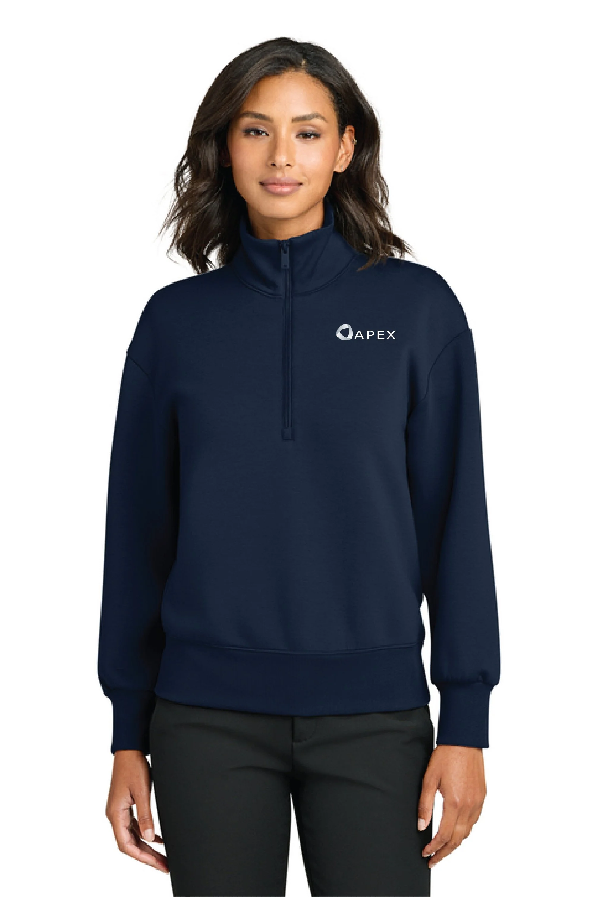 APEX  LADIES QUARTER ZIP NAVY.jpg